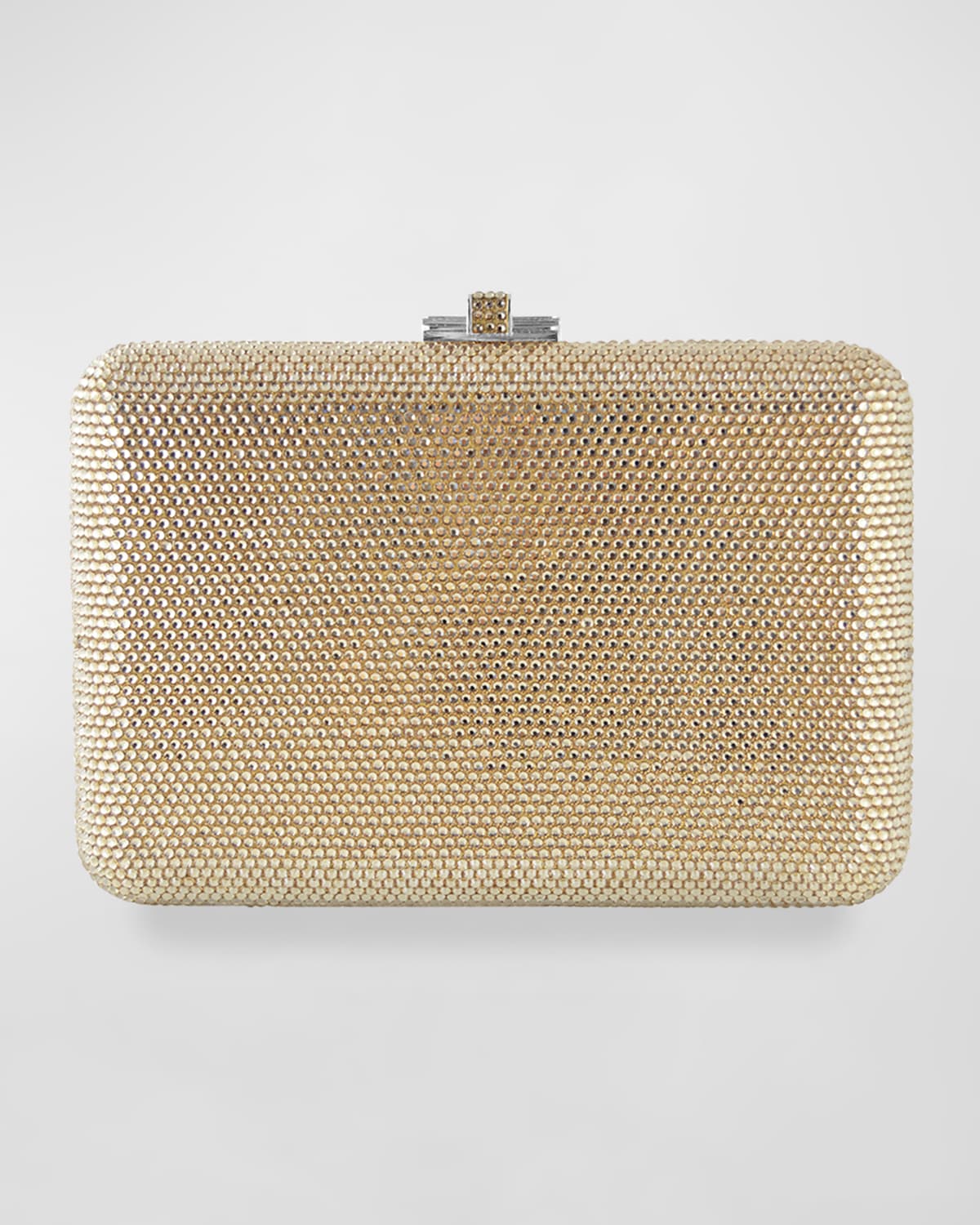 Judith Leiber Slim Slide Prosecco Crystal Chain Clutch In Gold
