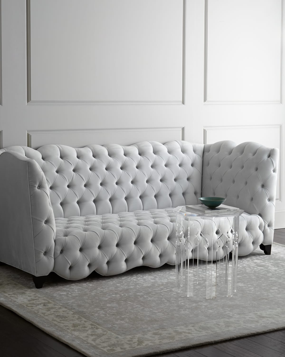 Haute House Arabella Tufted Sofa 92" In Gray