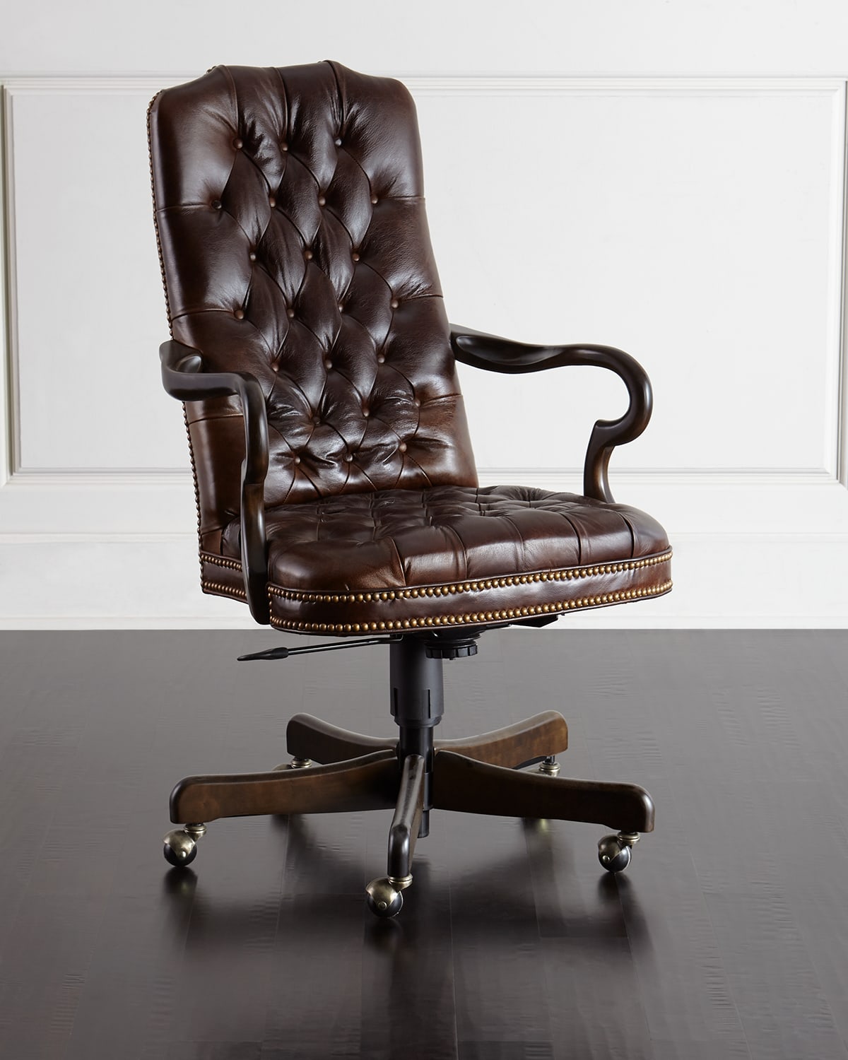 Massoud Blevens Tufted-leather Office Chair In Brown