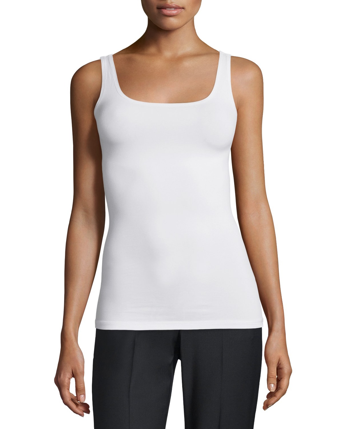Theory Len Tubular Stretch Jersey Tank Top In White