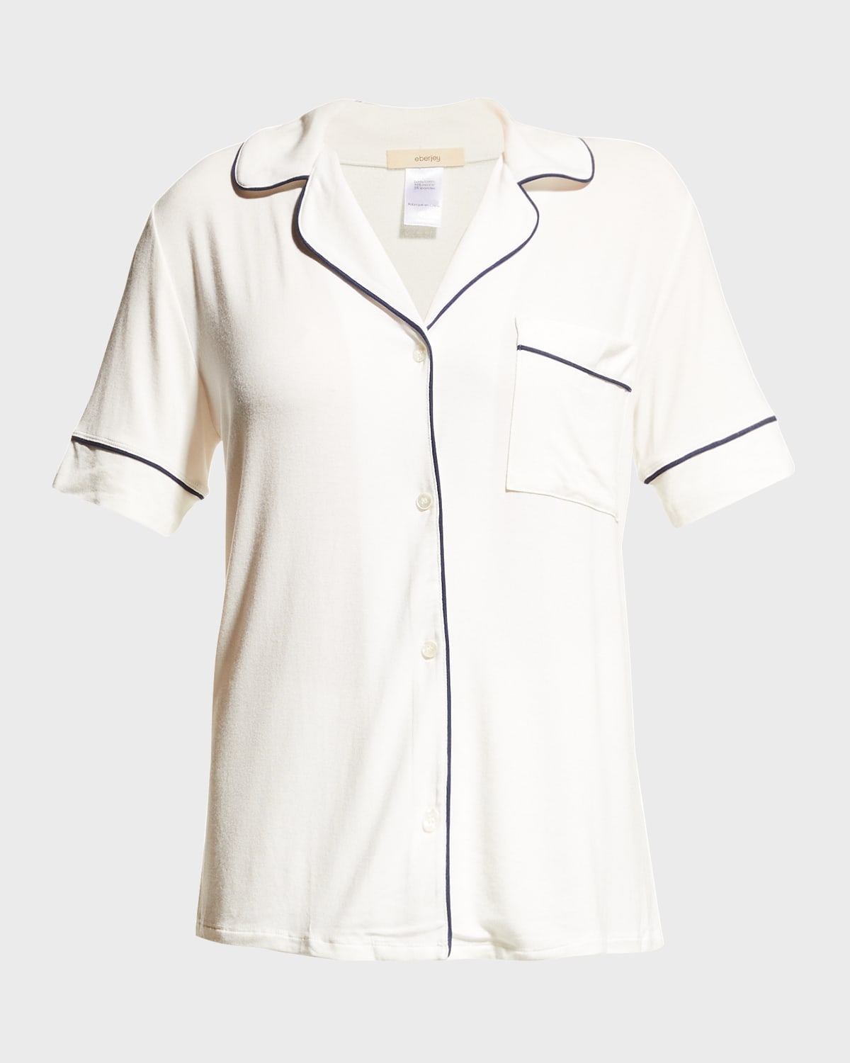 Eberjey Gisele Relaxed Pajama Short Set In Ivory / Navy