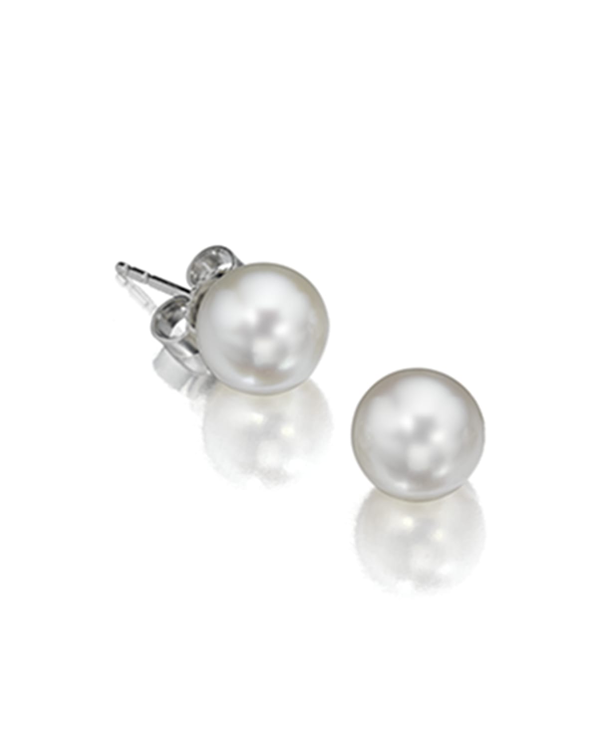 Akoya Cultured 9.5mm 18K White Gold Pearl Stud Earrings