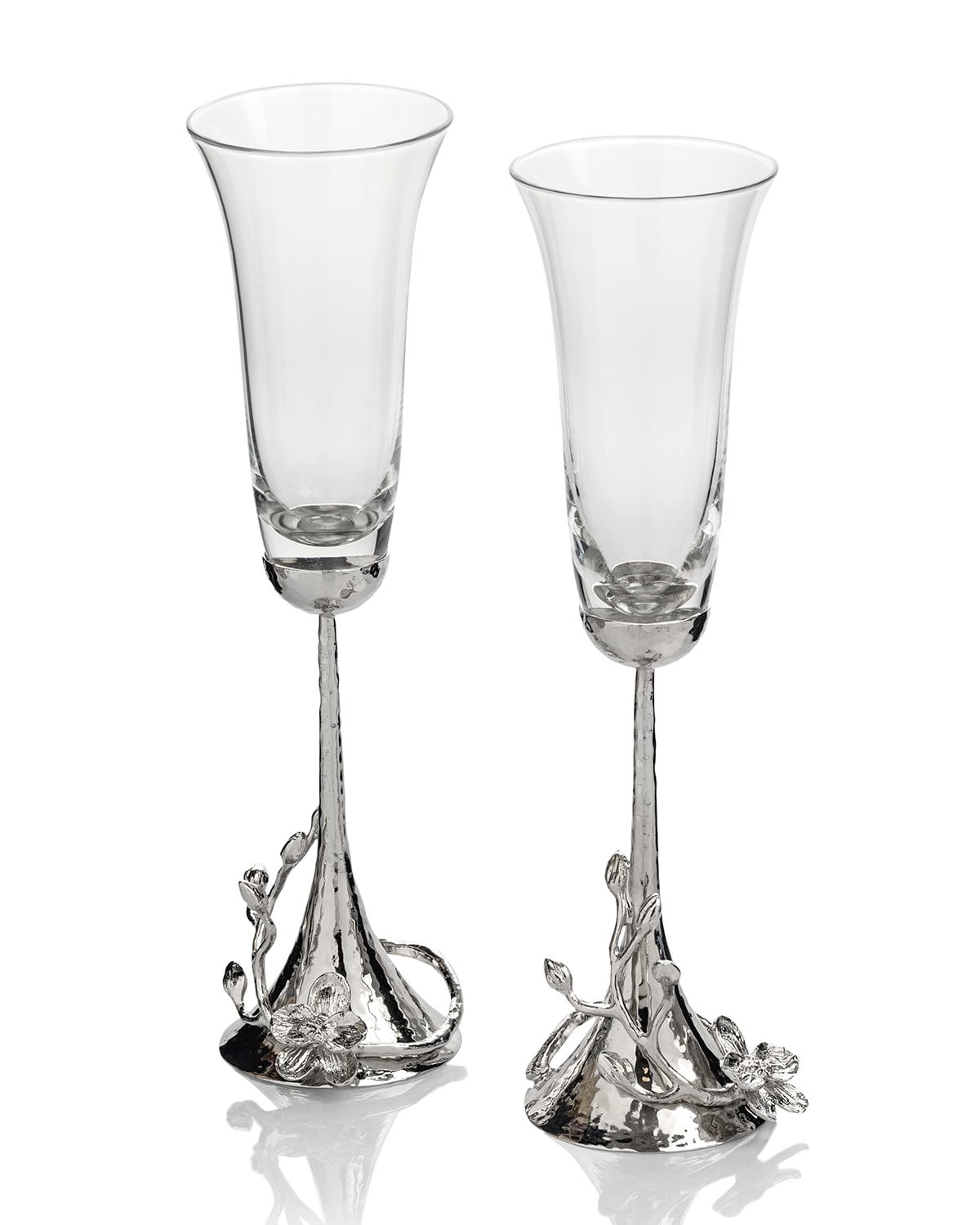 MICHAEL ARAM WHITE ORCHID TOASTING FLUTES, SET OF 2