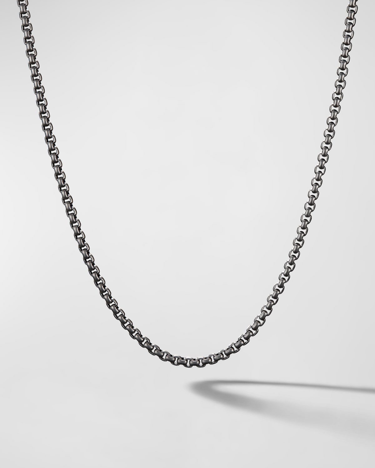 Shop David Yurman Men's Box Chain Necklace In Darkened Stainless Steel, 2.7mm, 22"l