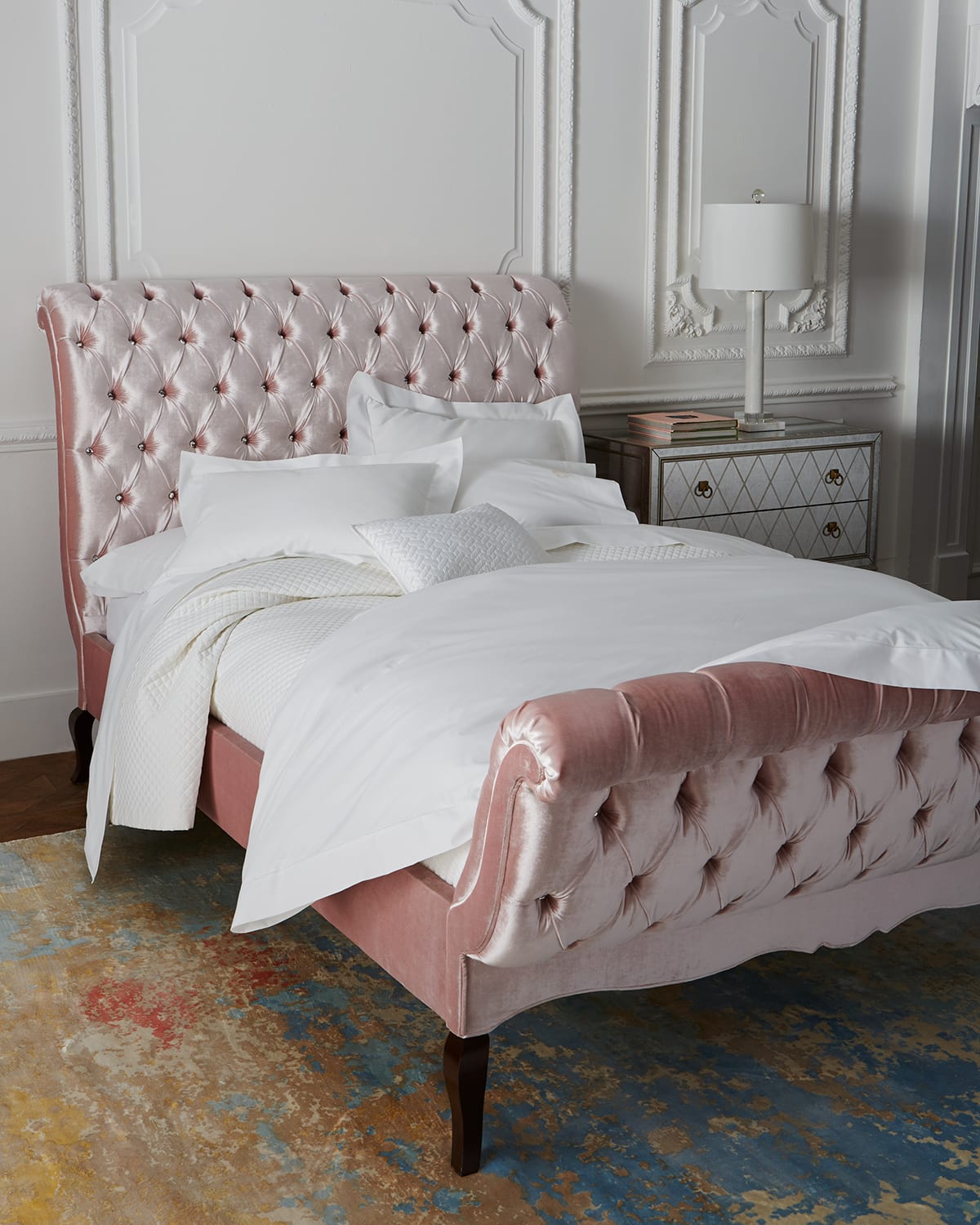 Haute House Duncan Fife Blush Tufted Queen Bed