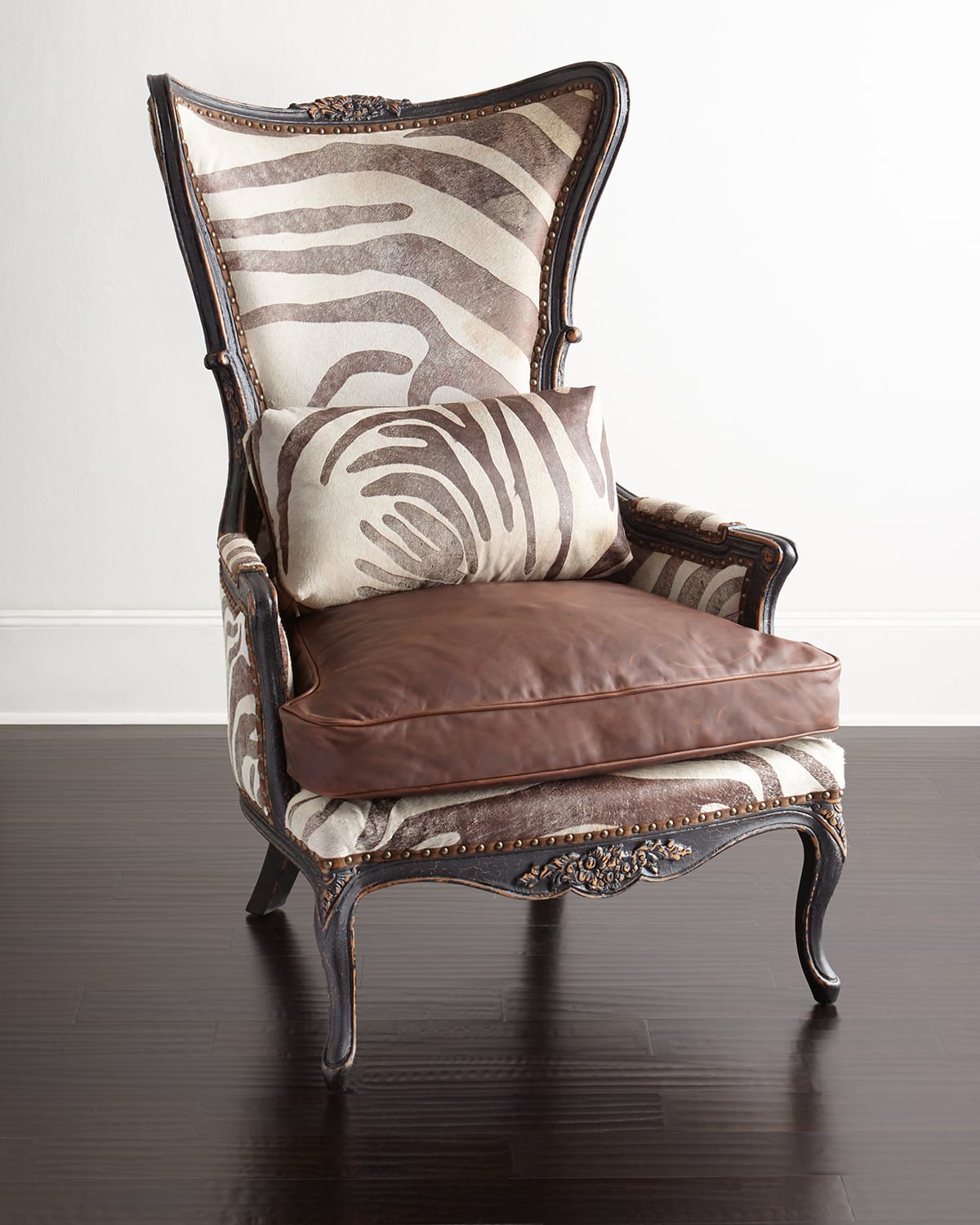 Old Hickory Tannery Bono Hairhide Wing Chair In Brown