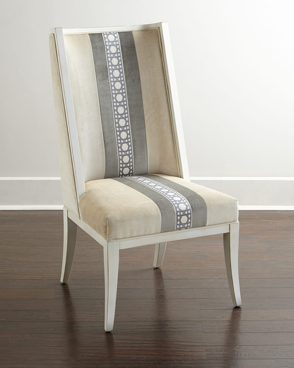 Massoud Thatcher Dining Chair In Oyster/ Charcoal