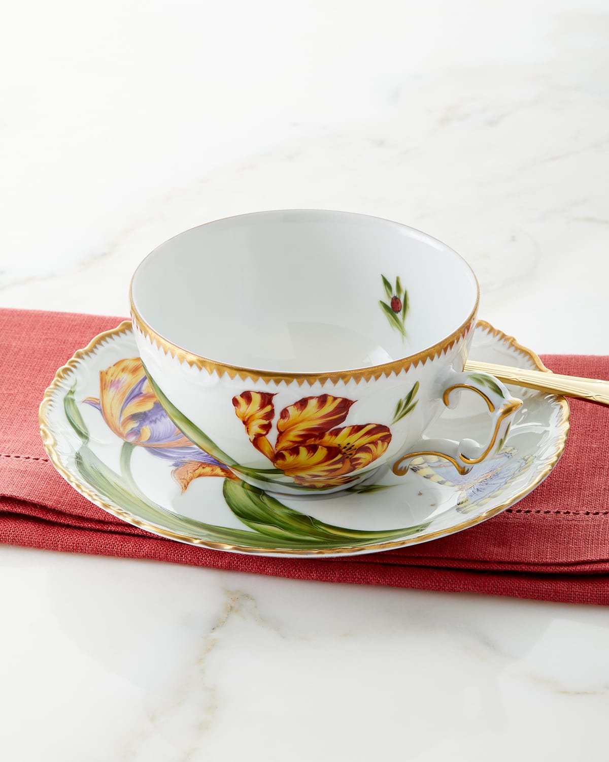 Shop Anna Weatherley Old Master Tulips Teacup & Saucer In Multi