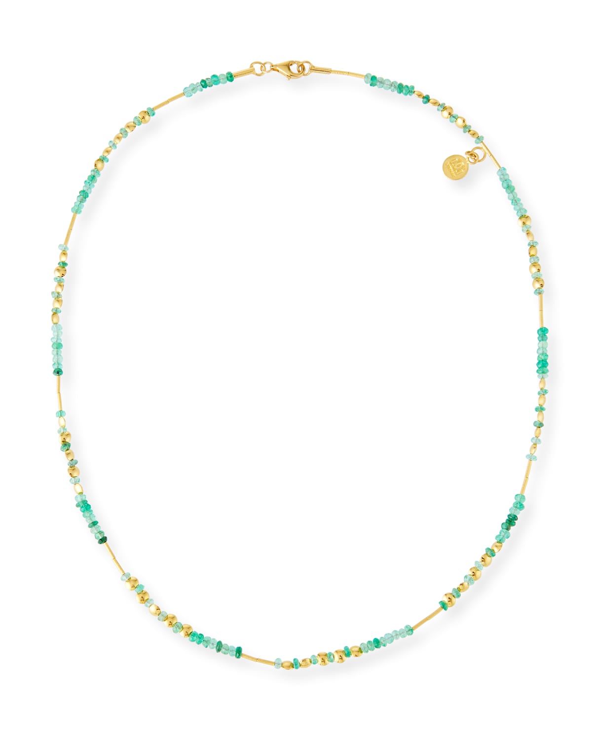 Gurhan Delicate Rain Strand Necklace w/ Emeralds