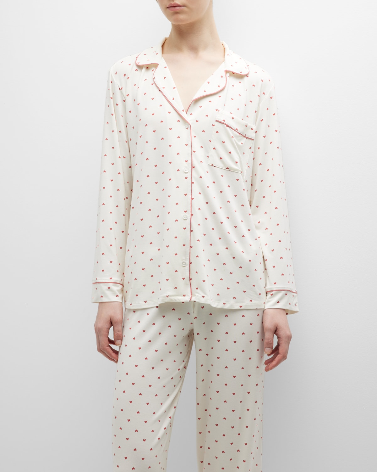Eberjey Gisele Print Jersey Knit Pajamas In Duo Stripe Haute