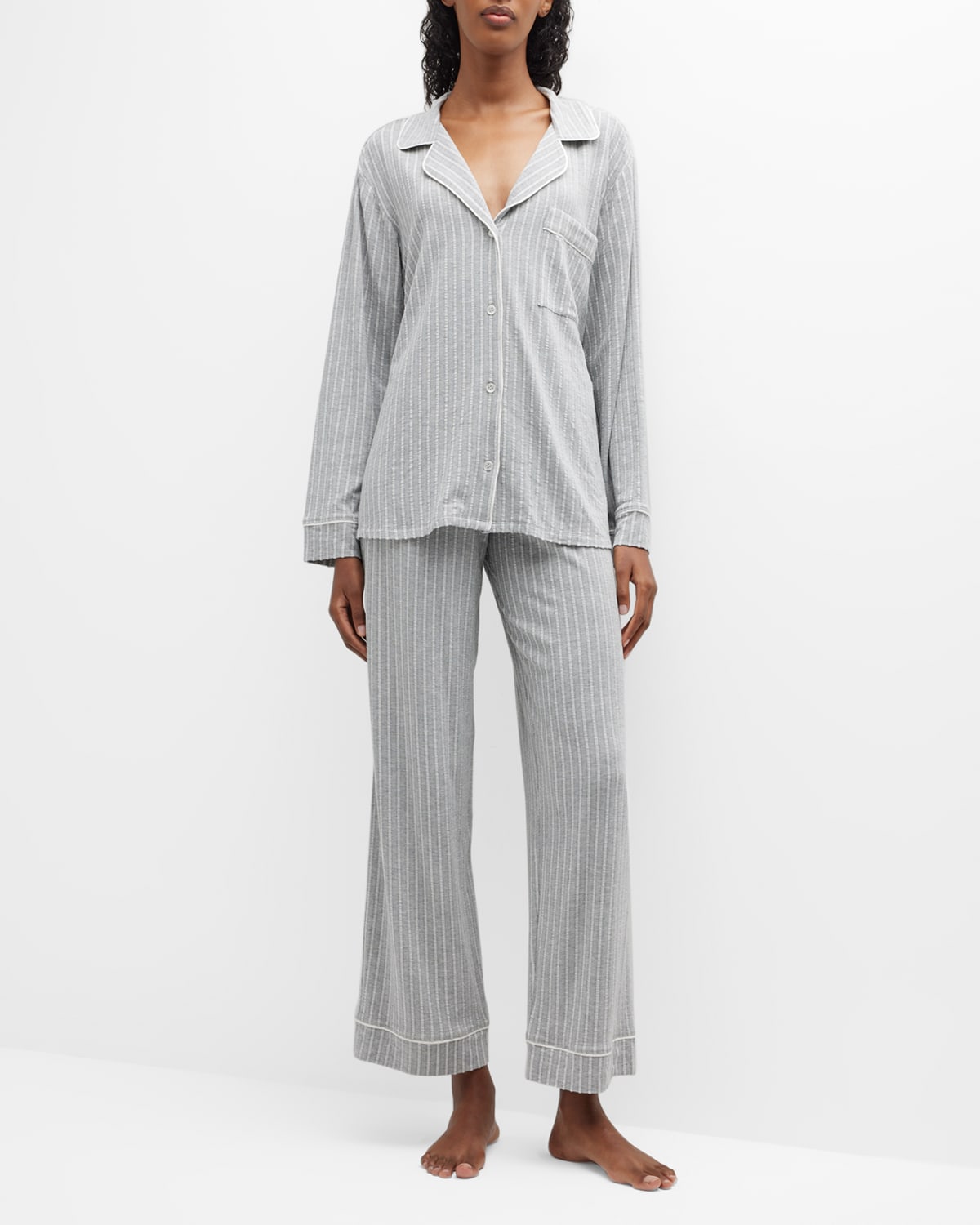 Eberjey Sleep Chic Printed Pajama Set In Classic Stripe H