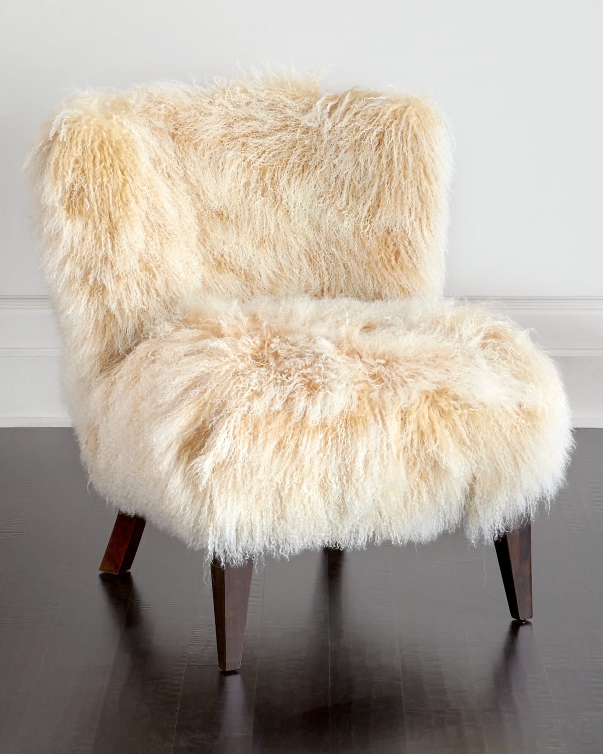 Massoud Lanza Sheepskin Chair In Ivory Sheepskin