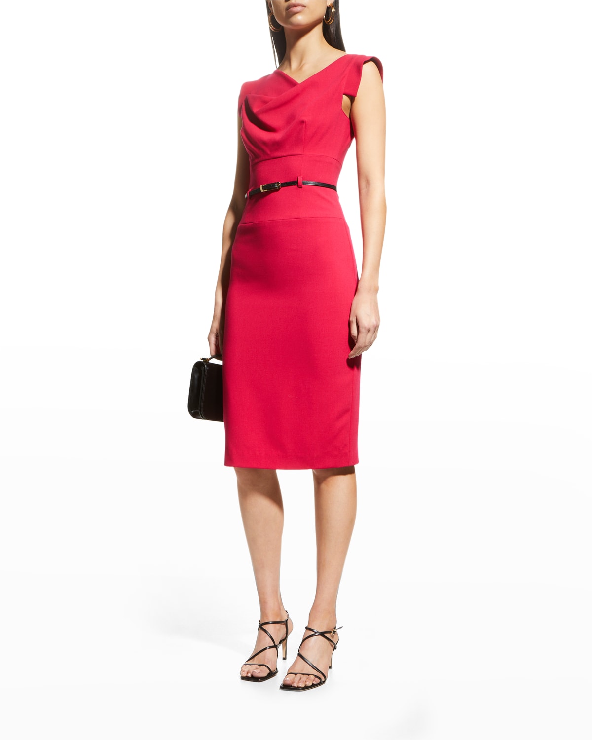 Black Halo Jackie O Belted Sheath Dress In Snapdragon