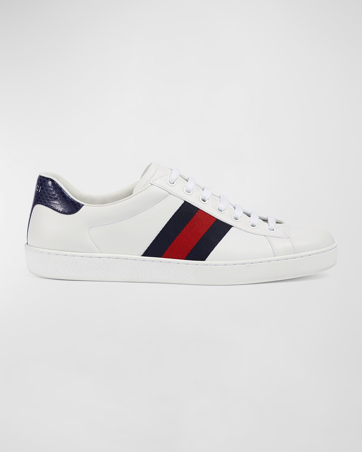 GUCCI MEN'S NEW ACE LEATHER LOW-TOP SNEAKERS