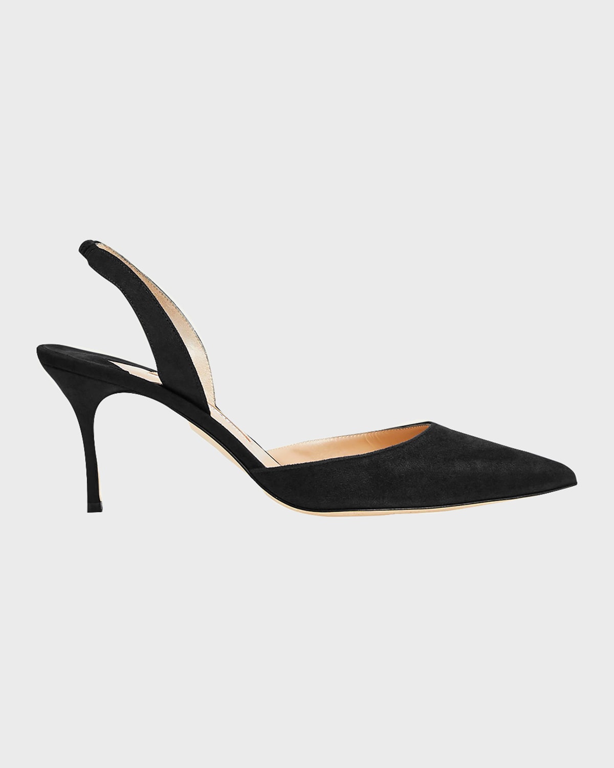Manolo Blahnik Carolyne Satin Slingback Pumps In Navy