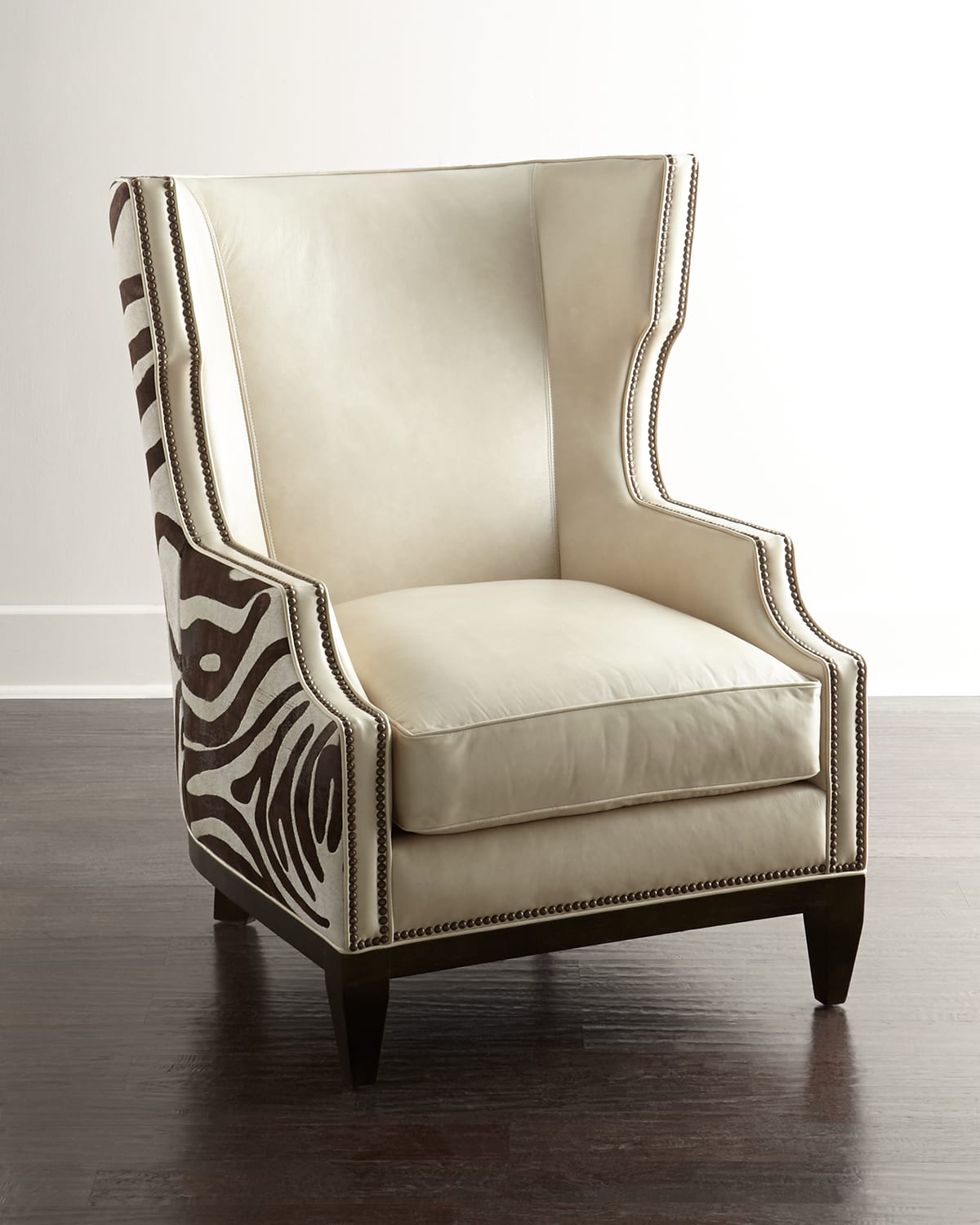 Massoud Borra Hairhide Chair In Beige