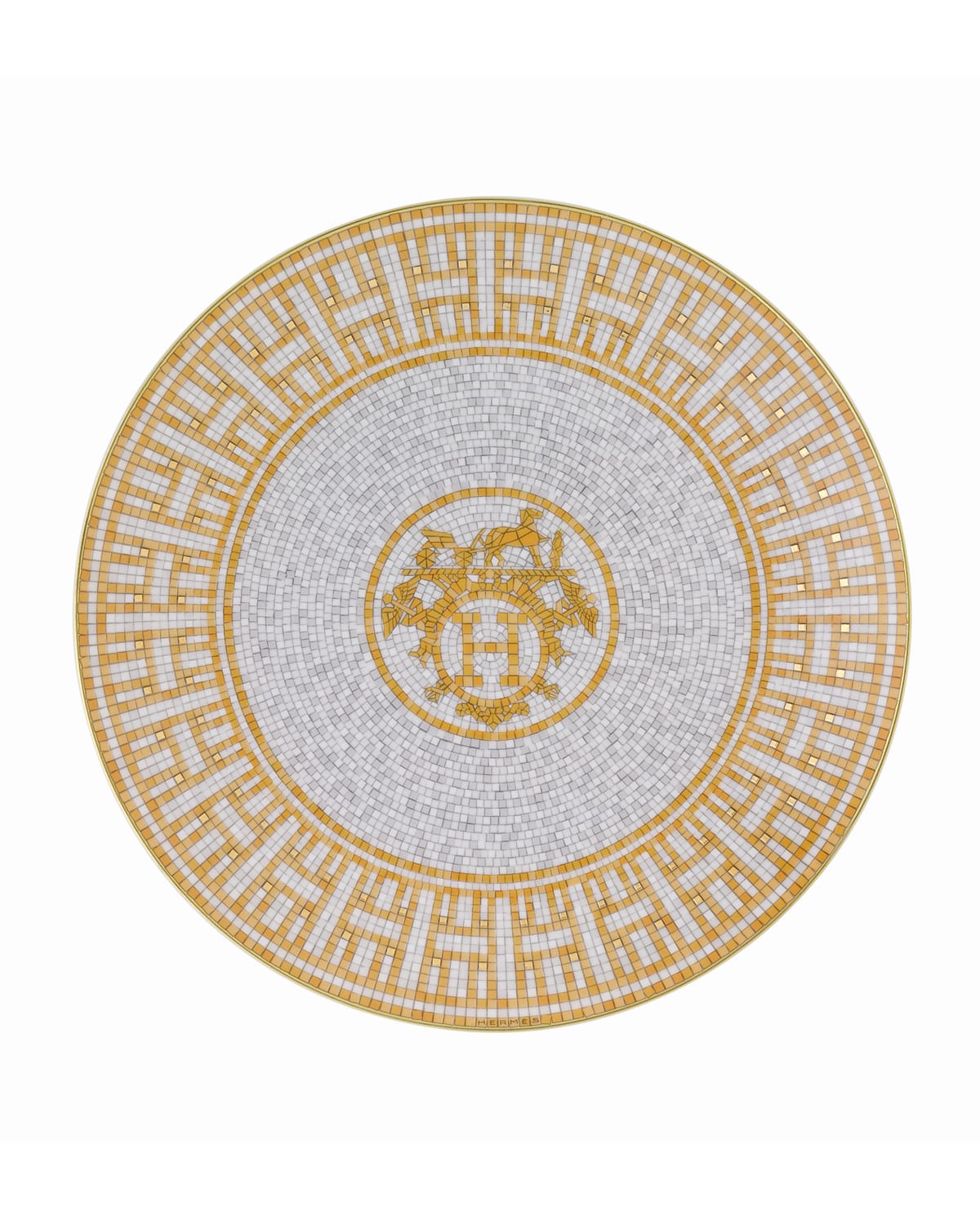 Pre-owned Hermes Mosaique Au 24 Dessert Plate In Multi