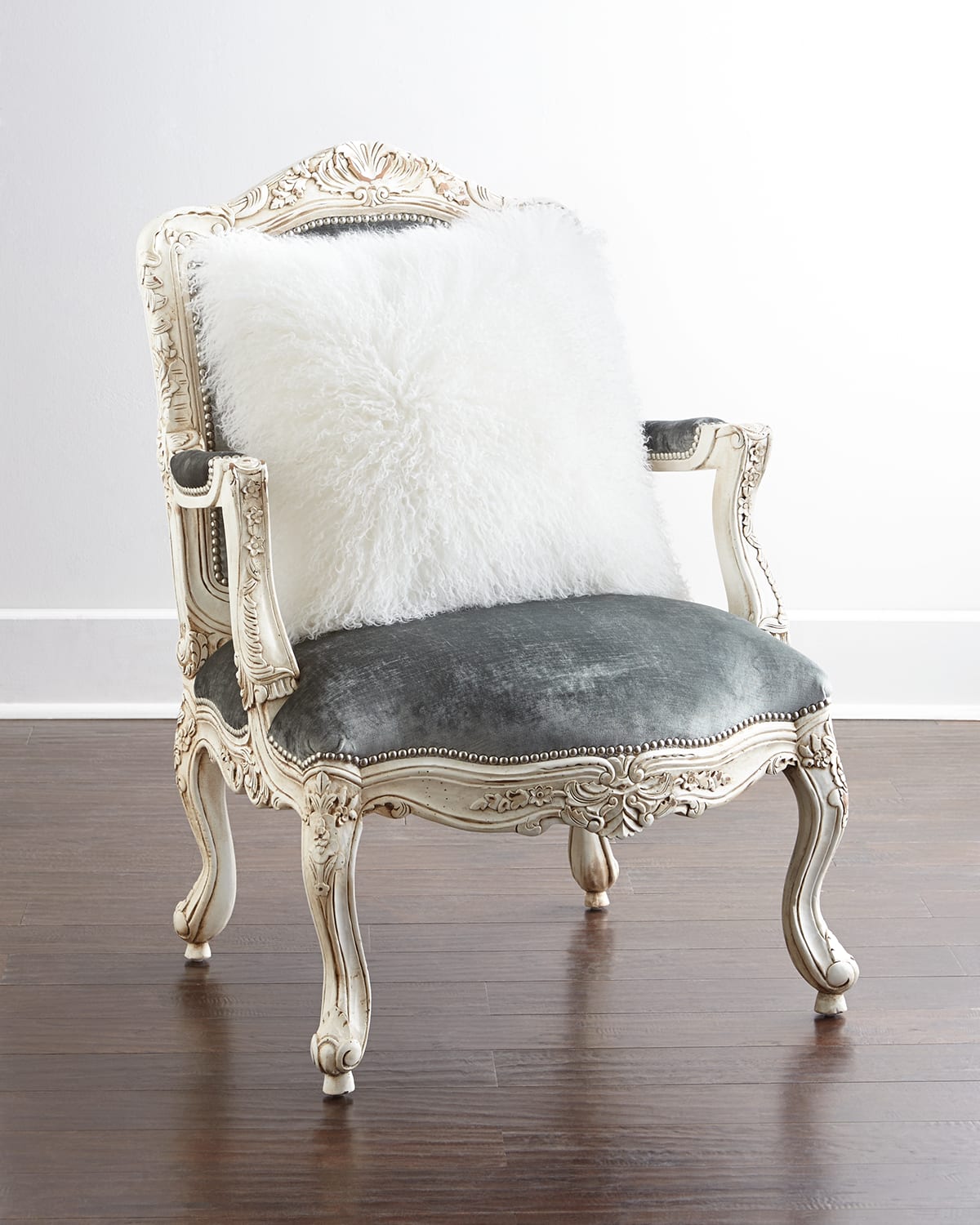 Massoud Lucy Bergere Chair In Gray