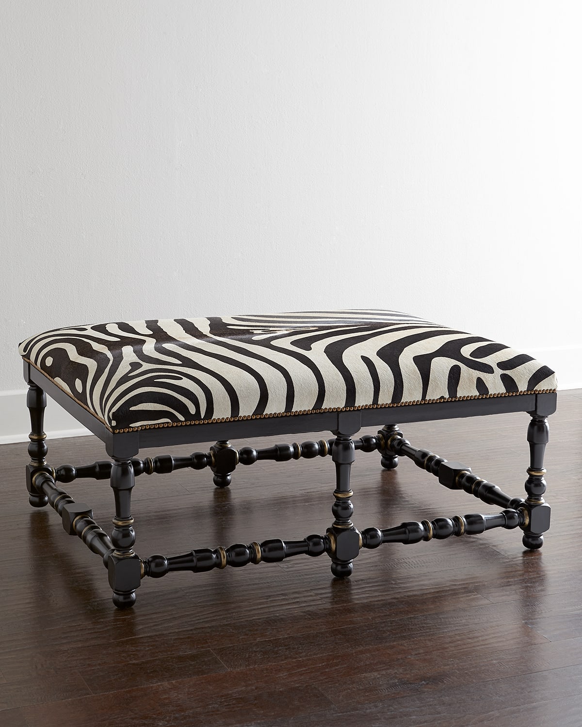 Massoud Zebra-print Hairhide Bench