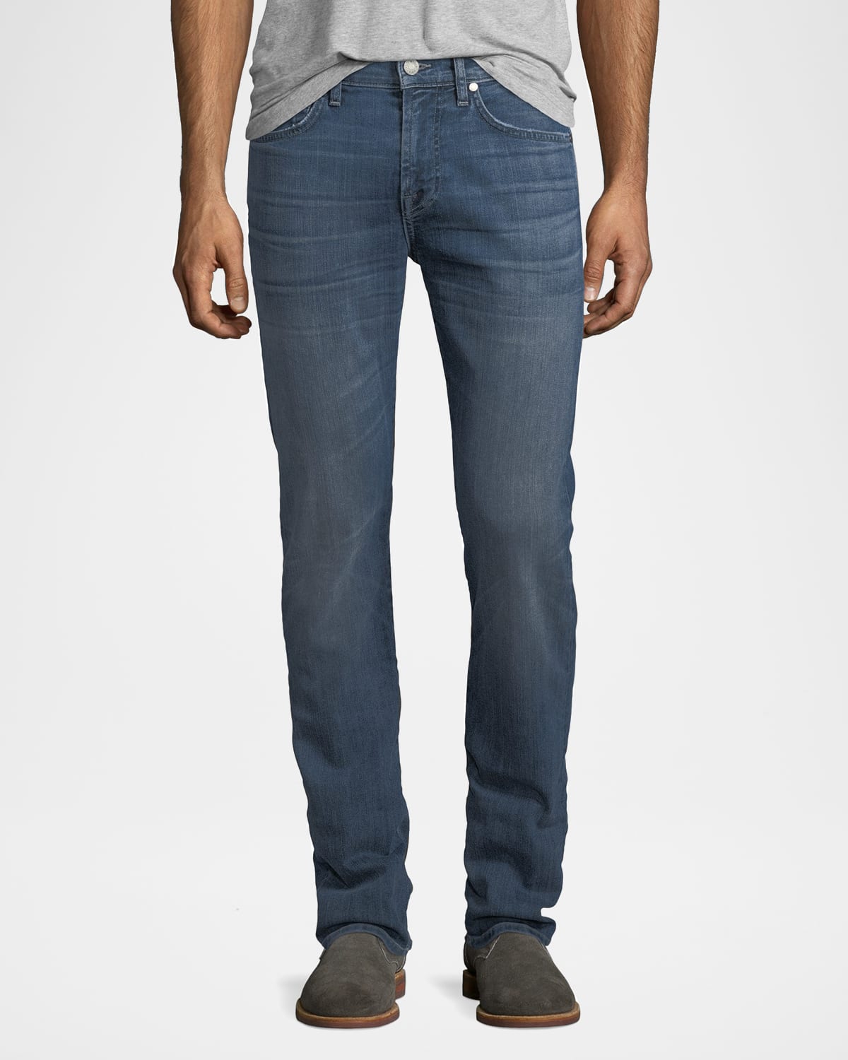 7 for all mankind Men's Straight-Leg Airweft Denim Jeans