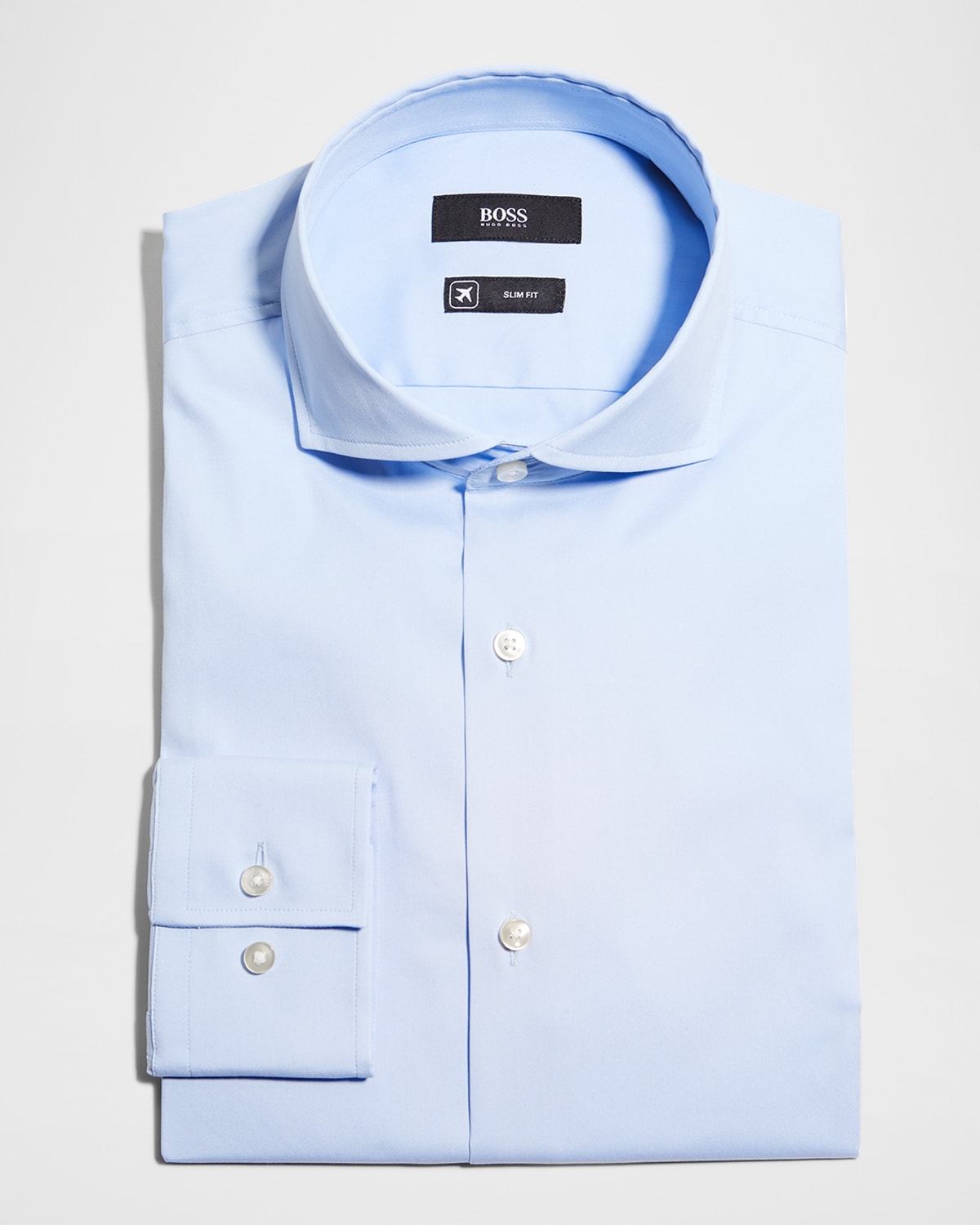 Hugo Boss Men's Basic Solid Long-sleeve Dress Shirt In Blue