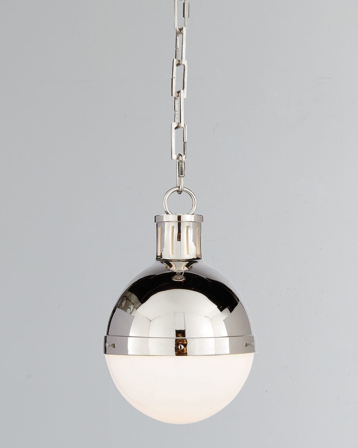 Thomas O'brien Hicks 1-light Small Polished-nickel Pendant In Polished Nickel