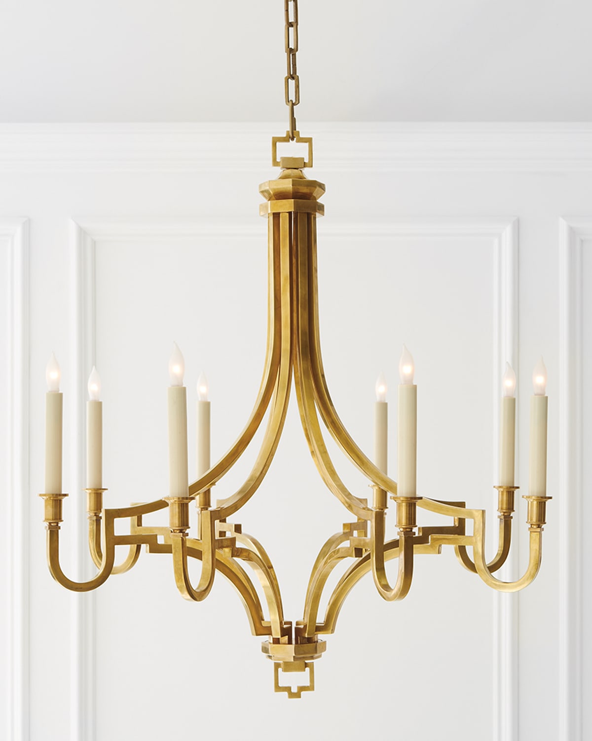 Chapman & Myers Mykonos 8-light Small Chandelier In Antq Burn Brass