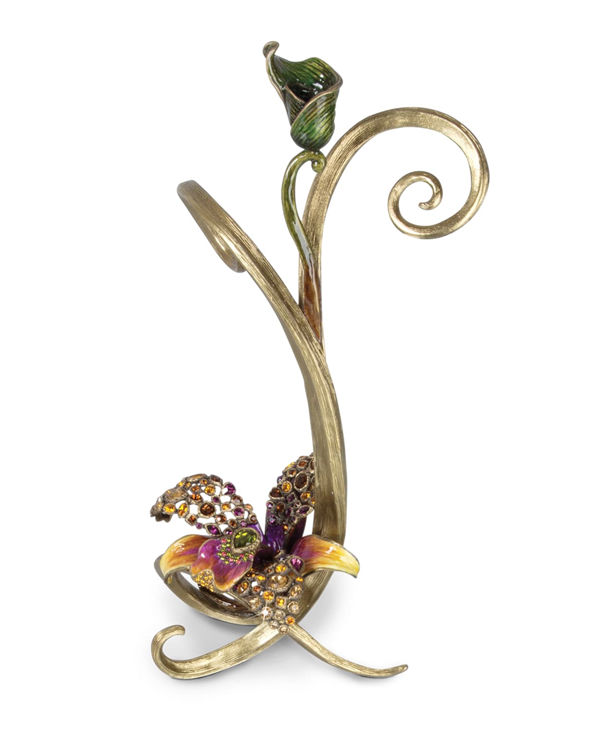 Jay Strongwater Mirabelle Orchid Single Candlestick In Multi Colors