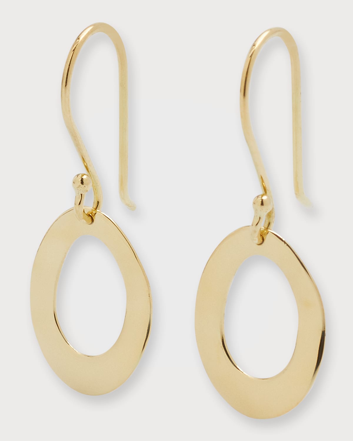 Shop Ippolita Mini Wavy Oval Earrings In 18k Gold In Yellow Gold