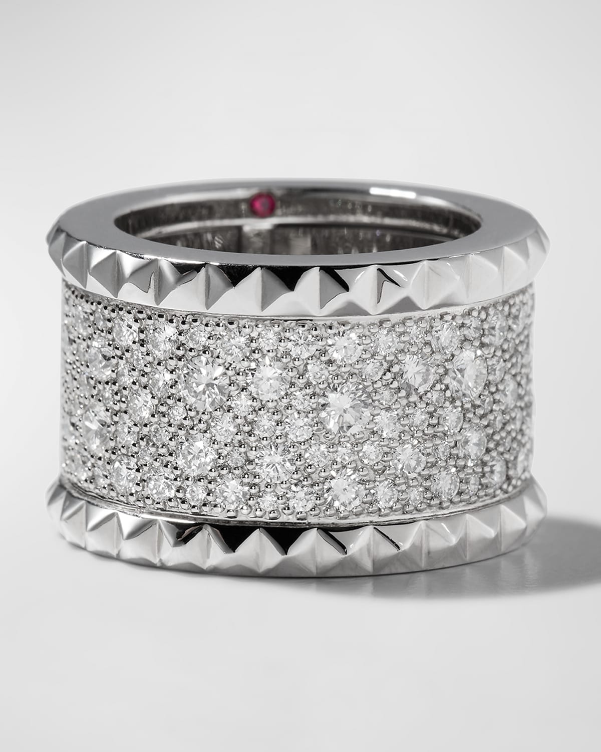 ROCK & DIAMONDS 18K White Gold Ring, Size 6.5