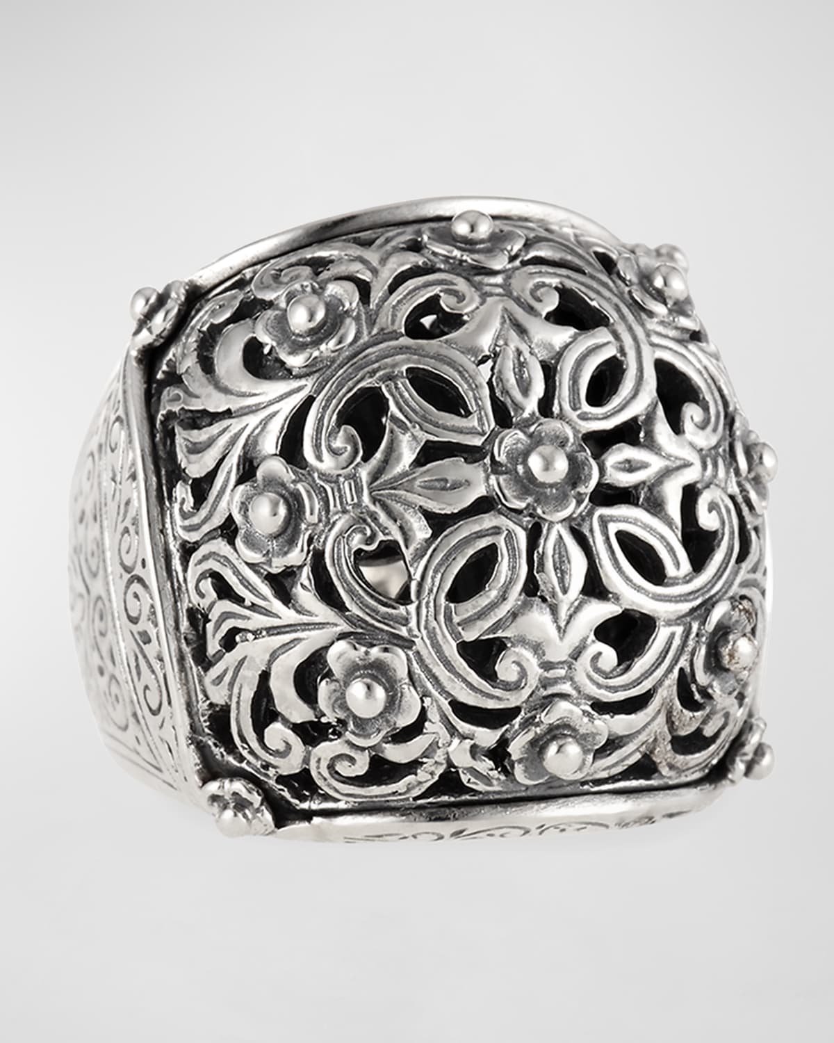 Sterling Silver Domed Scroll Ring