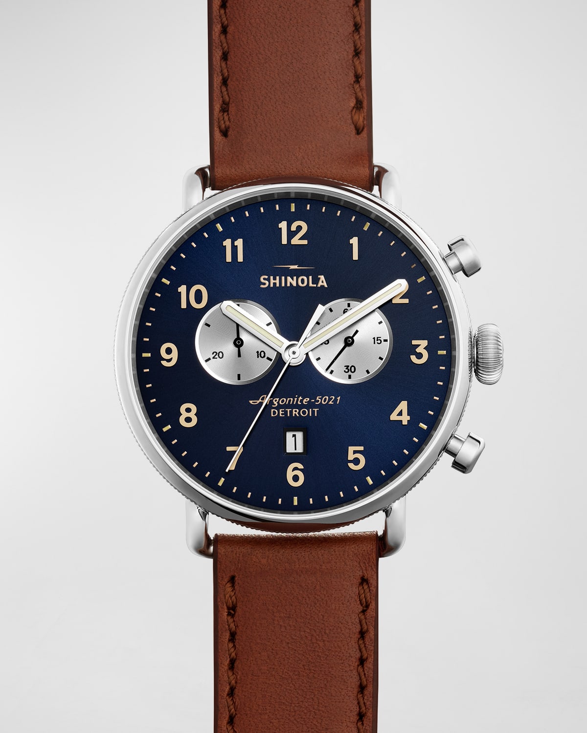 Shinola Men's 43mm Canfield Chronograph Watch In Brown