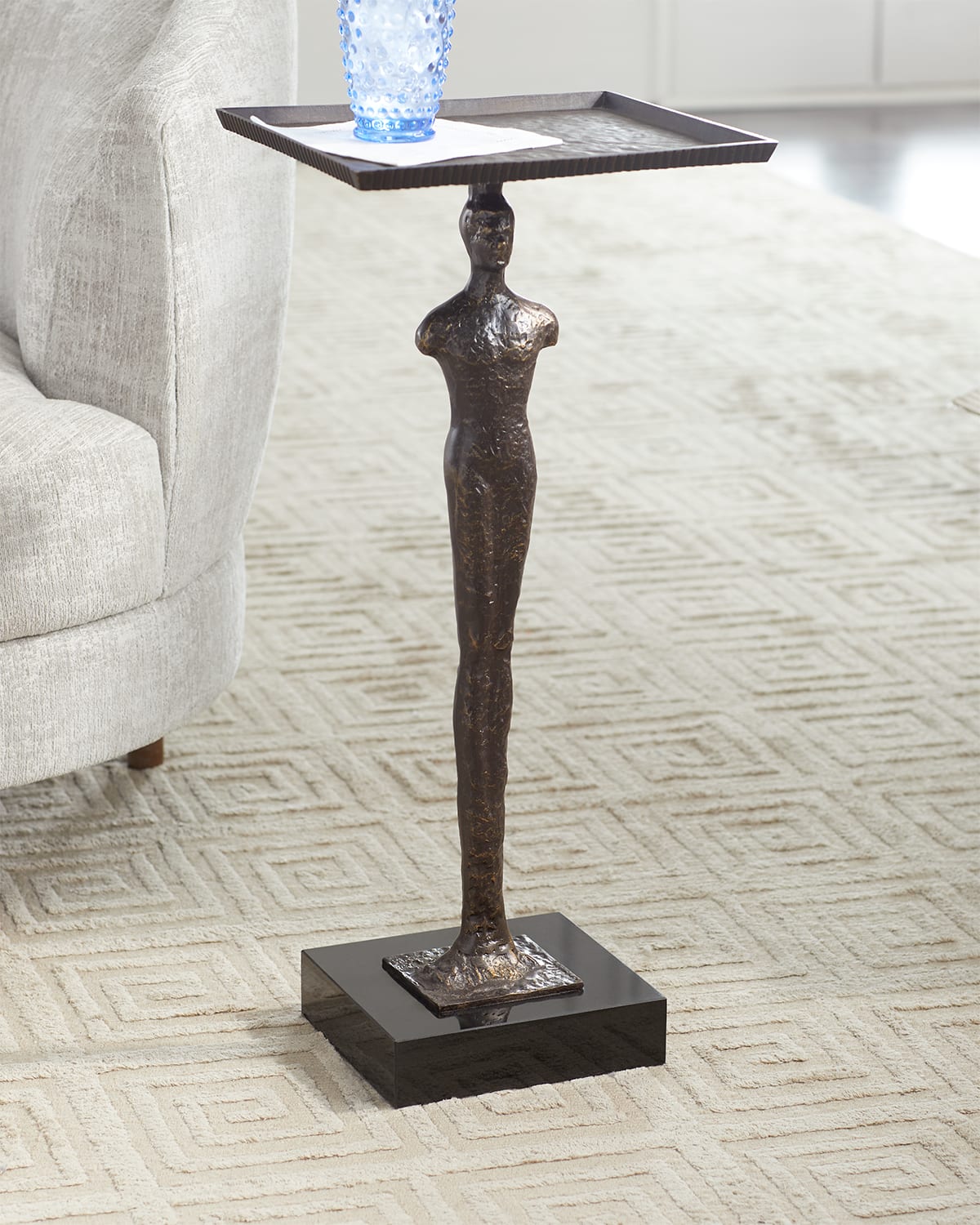 Global Views Manvel Side Table In Bronze