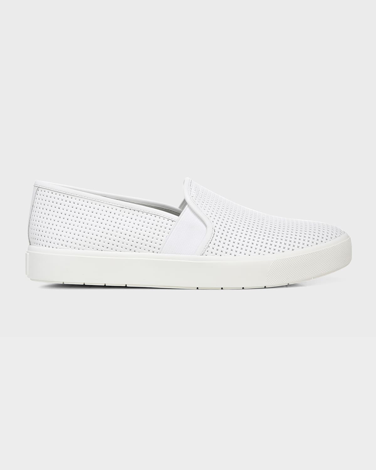 Shop Vince Blair 5 Perforated Slip-on Sneakers In White