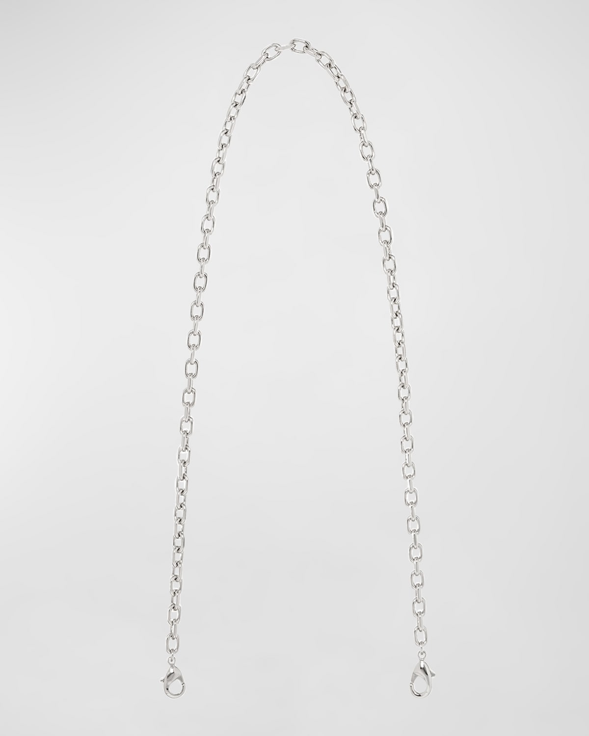 Judith Leiber Brass Elbow Chain Shoulder Strap In Silver