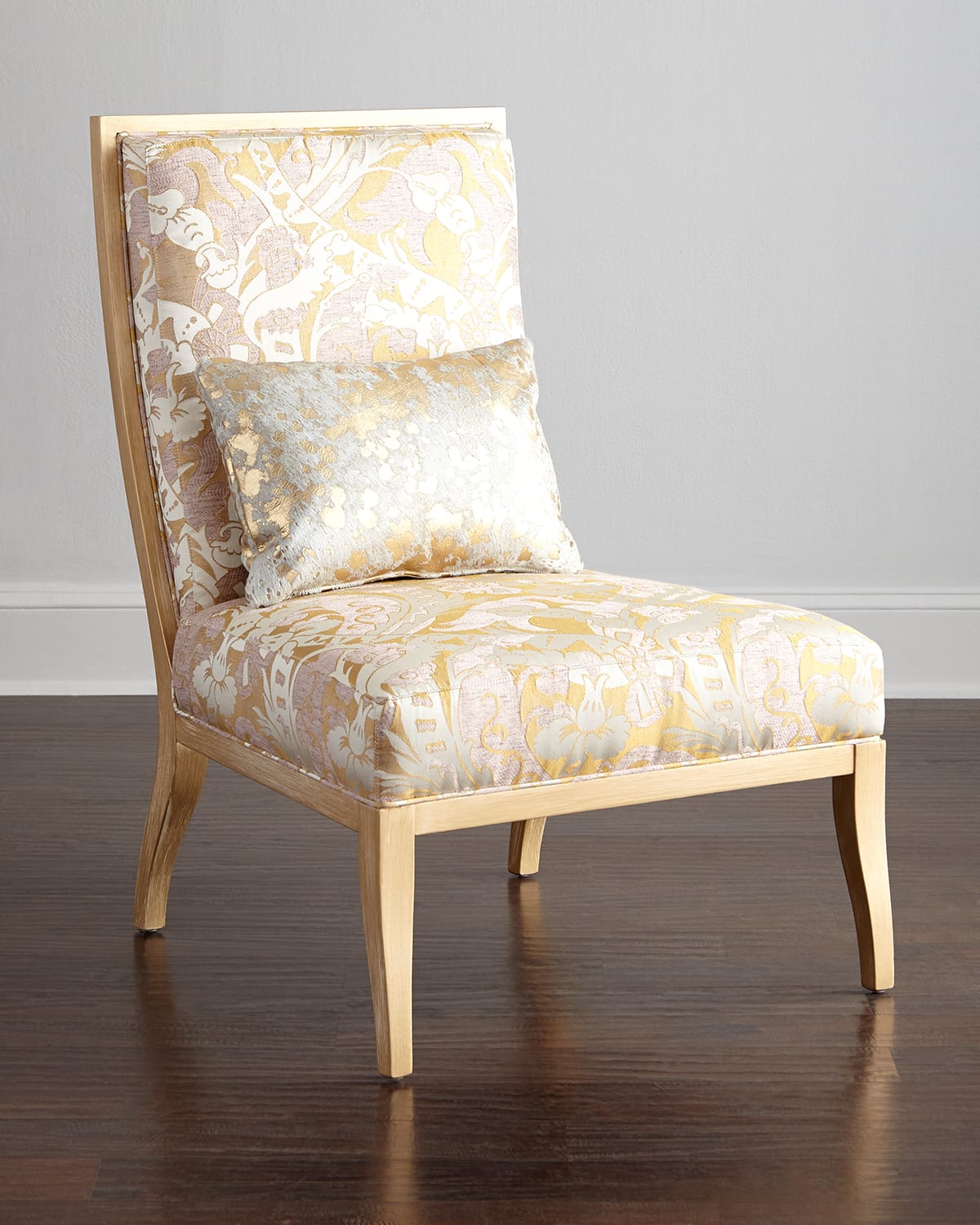 Massoud Amber Accent Chair In Gold / Ivory