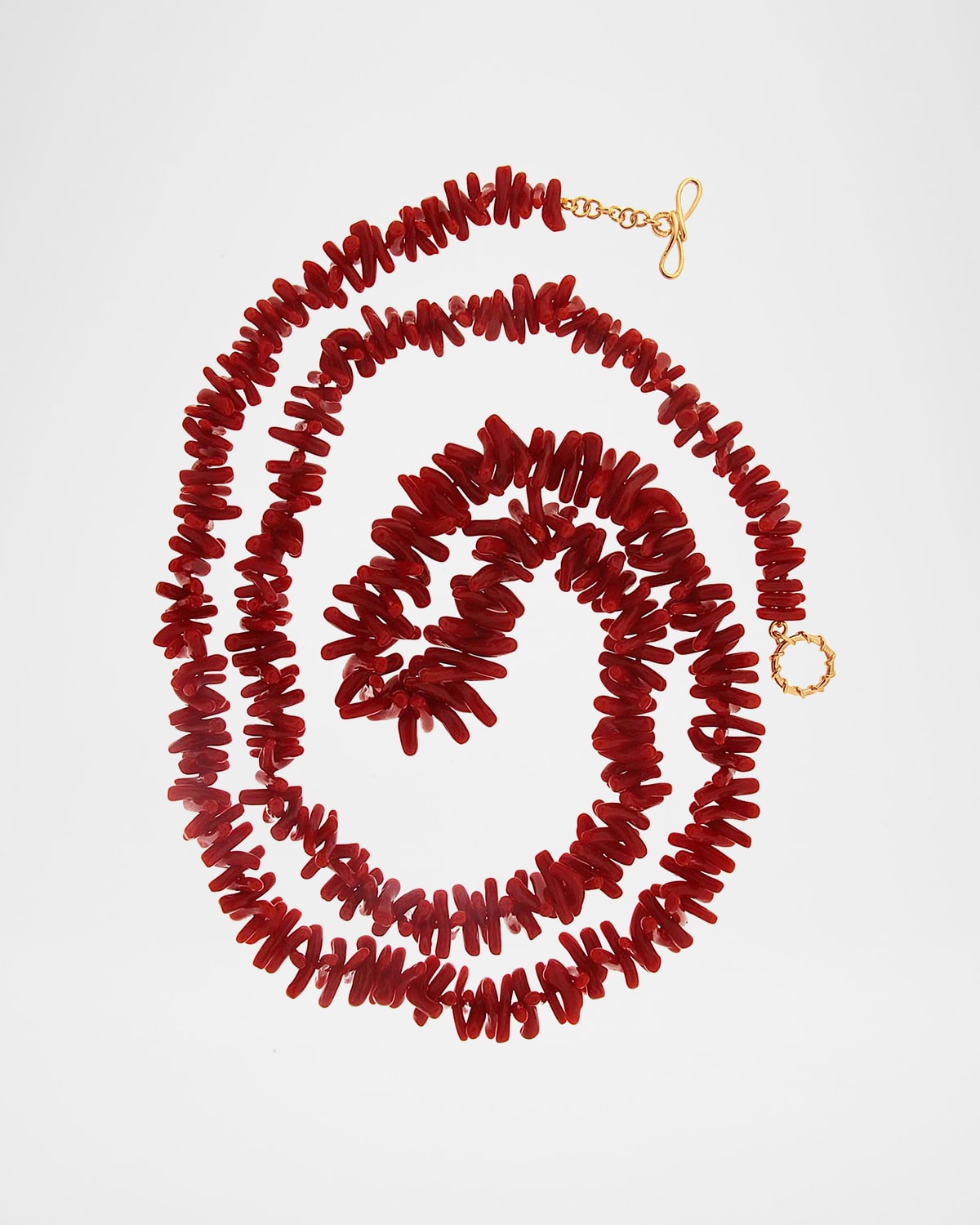 CORAL ROUNDELS 38IN NECK 18K