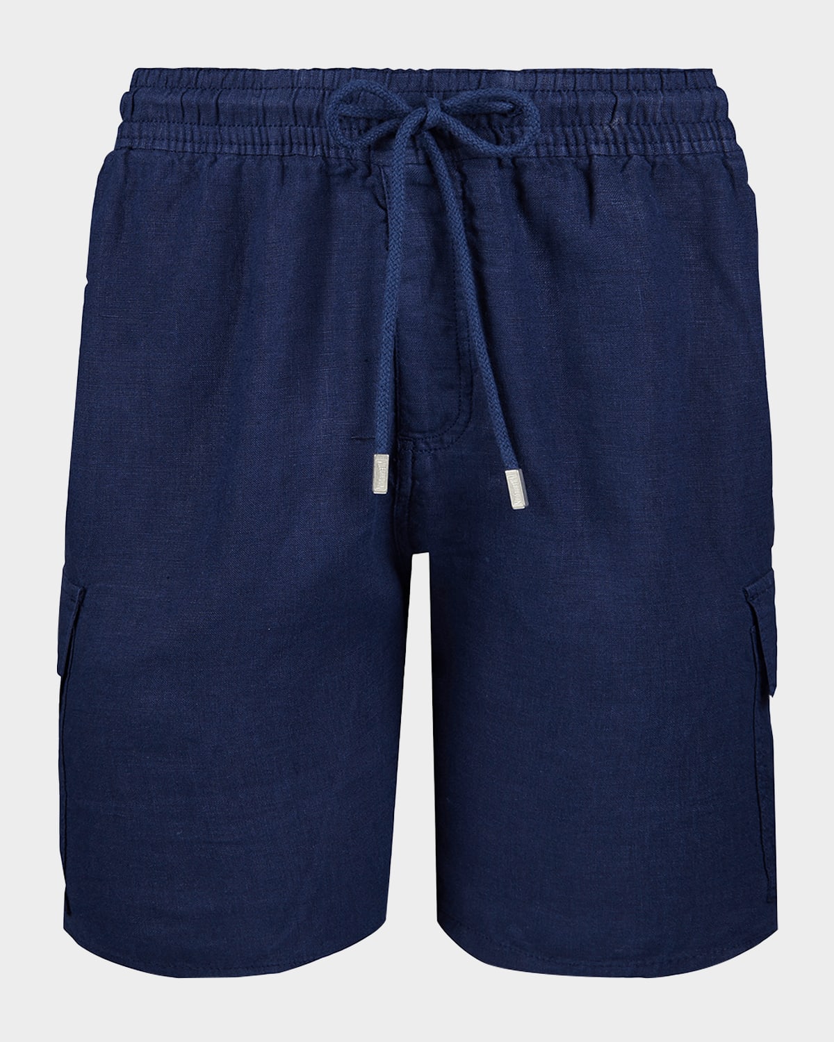 Shop Vilebrequin Baie Solid Linen Cargo Shorts In Navy