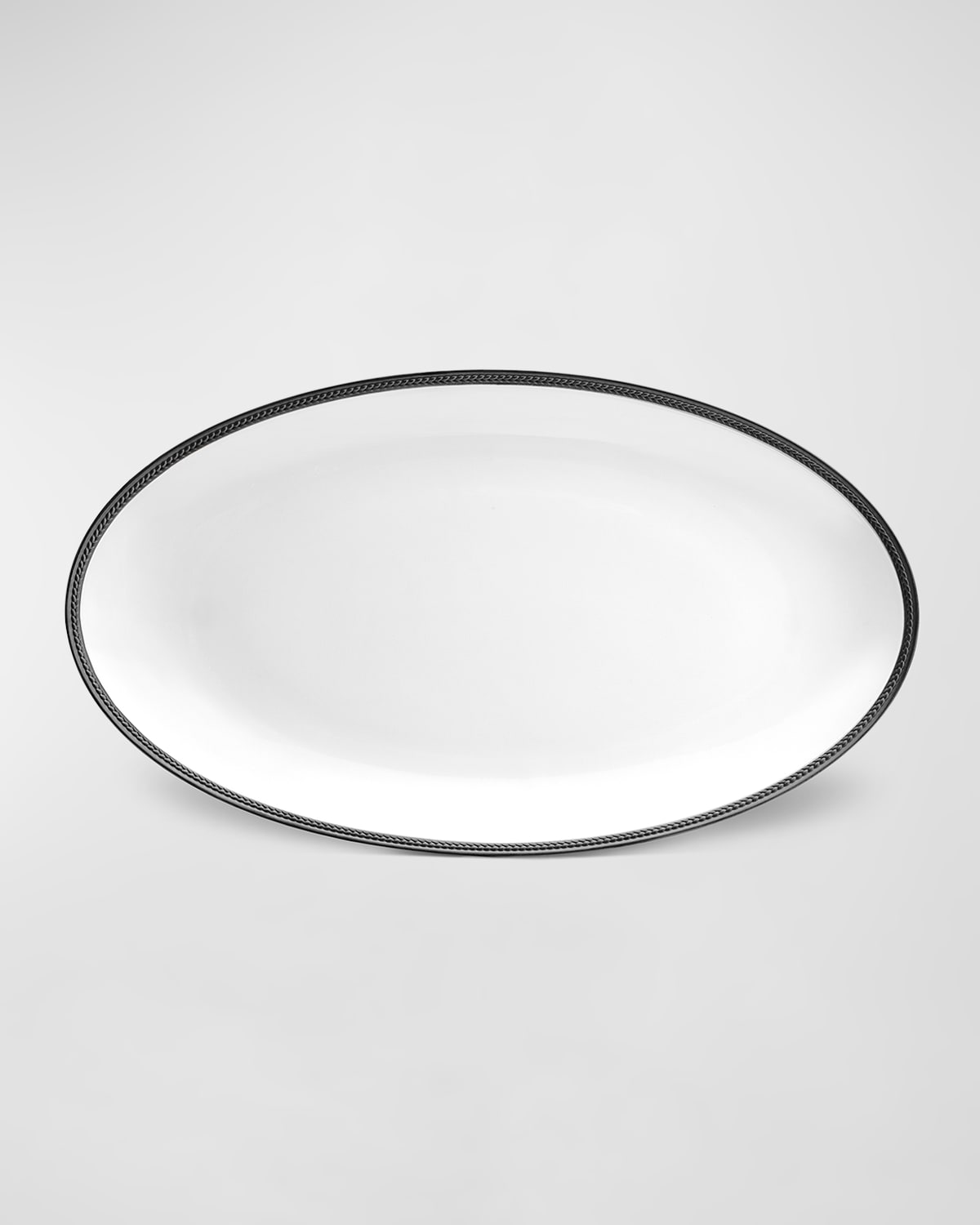 L'objet Soie Tressee Large Oval Platter, 21" In Black