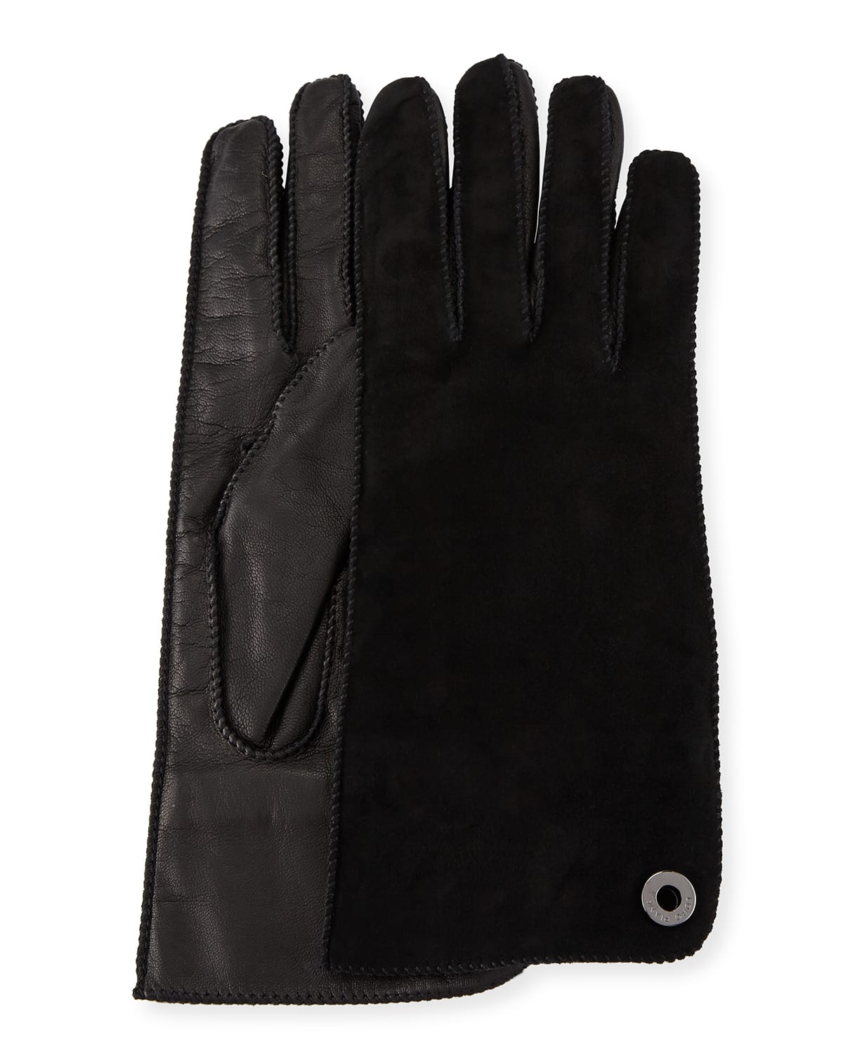 Loro Piana Jacqueline Suede And Leather Gloves In Black