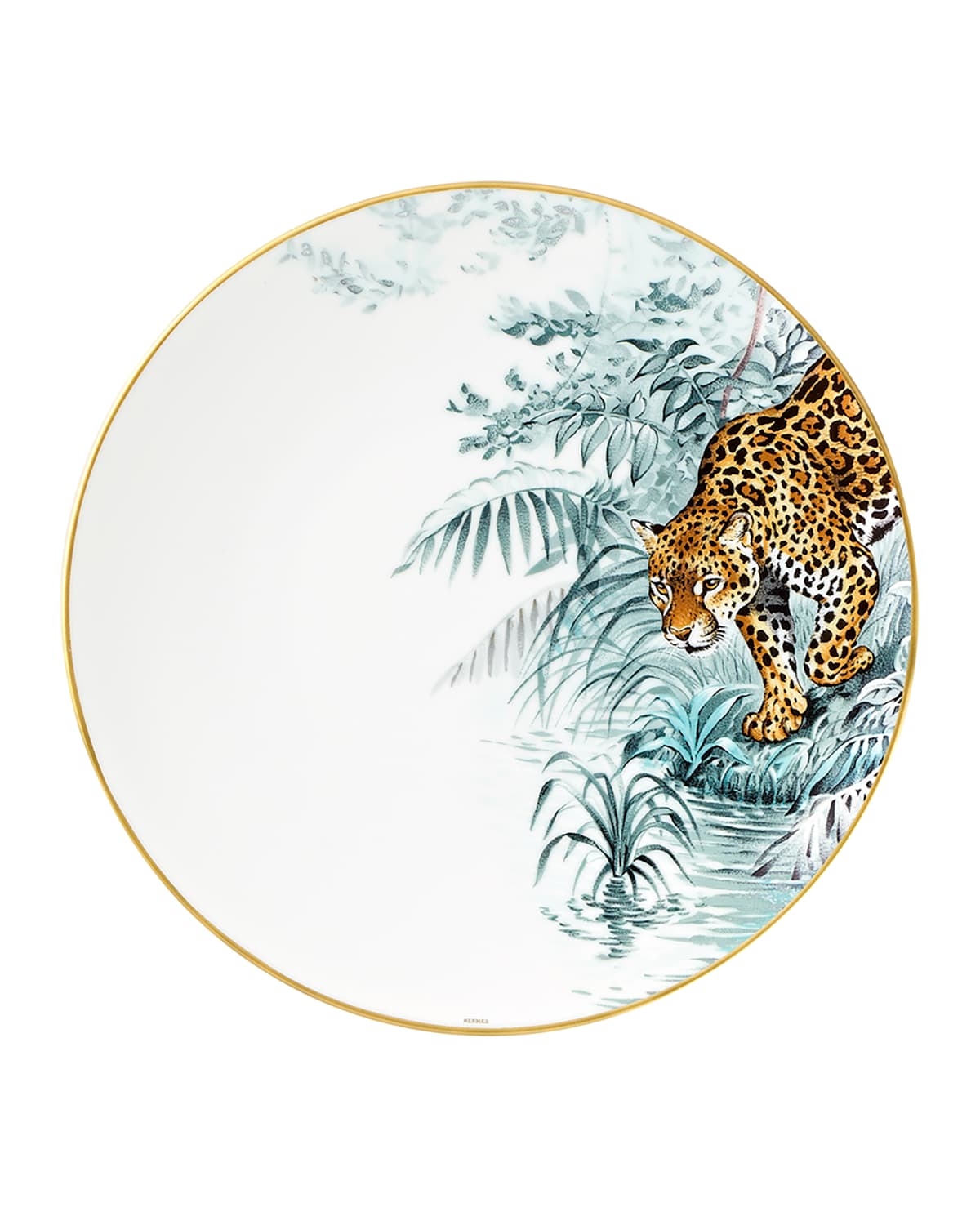 Pre-owned Hermes Carnets D'equateur Jaguar Dinner Plate In Multi
