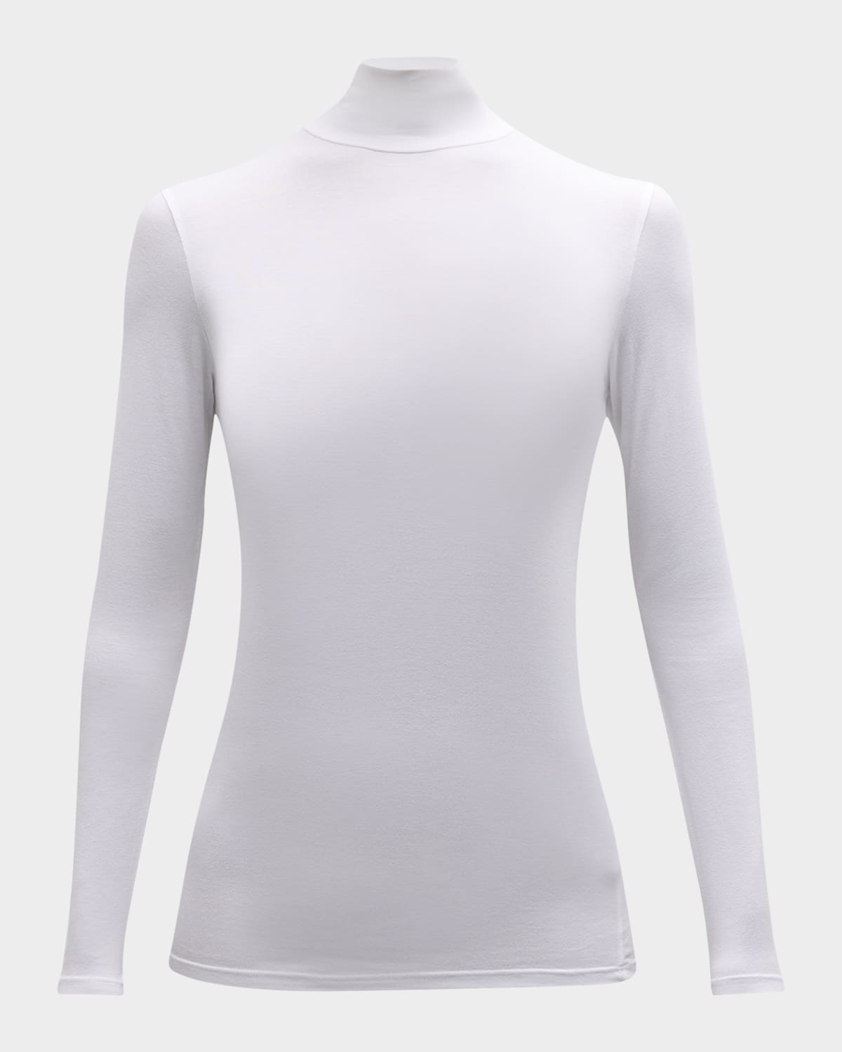 Majestic Soft Touch Long Sleeve Turtleneck Top In Blanc In White