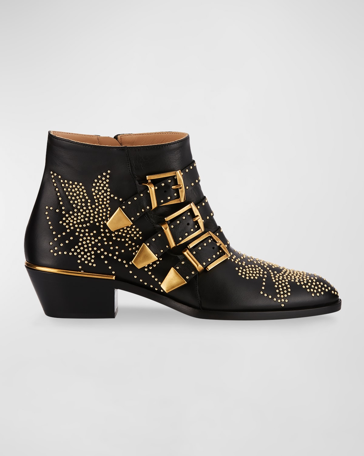 Chloé Chloe Women Embellished Nappa Leather Susanna Ankle Boots In Black