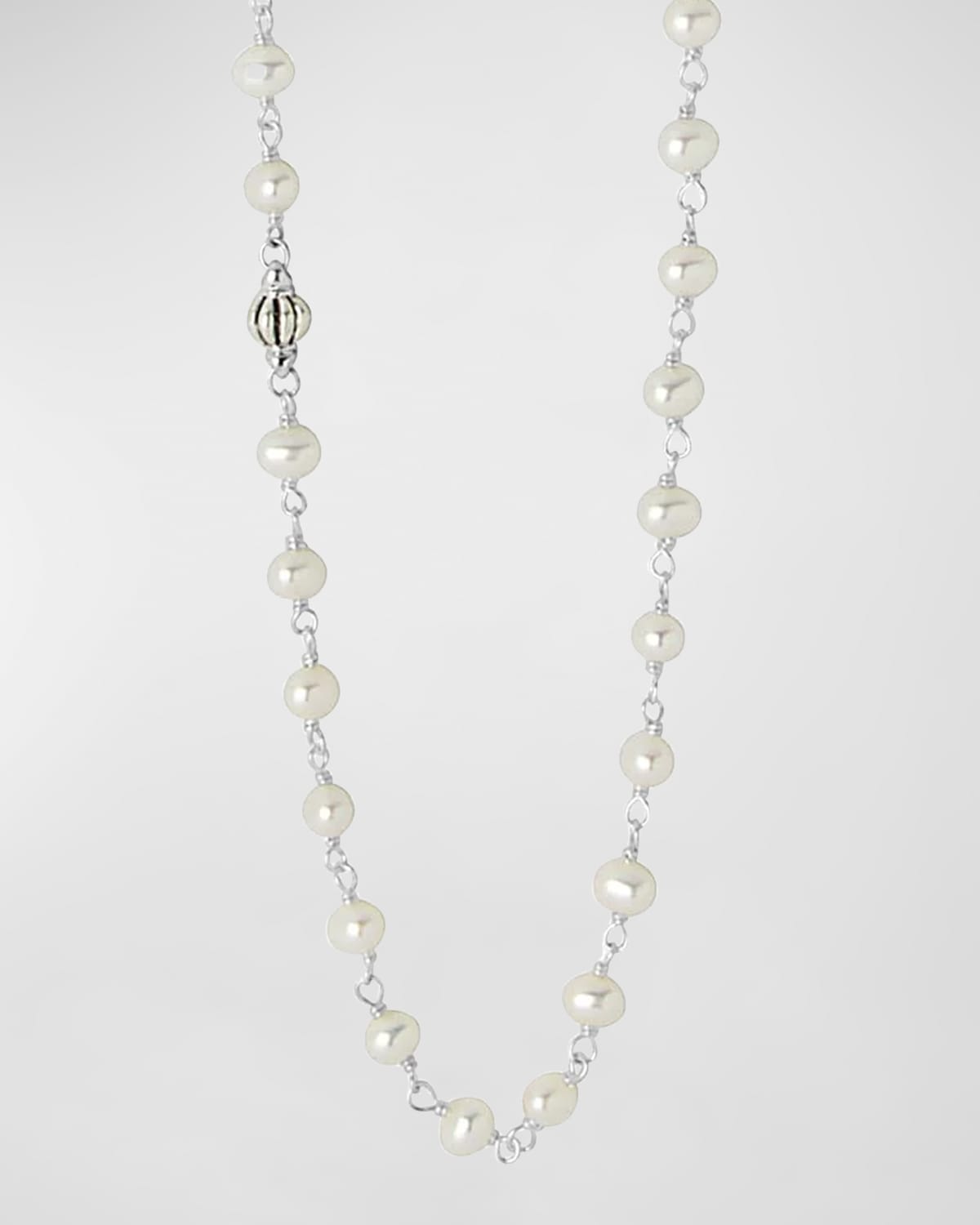 Luna Pearl Necklace with Sterling Silver, 36"