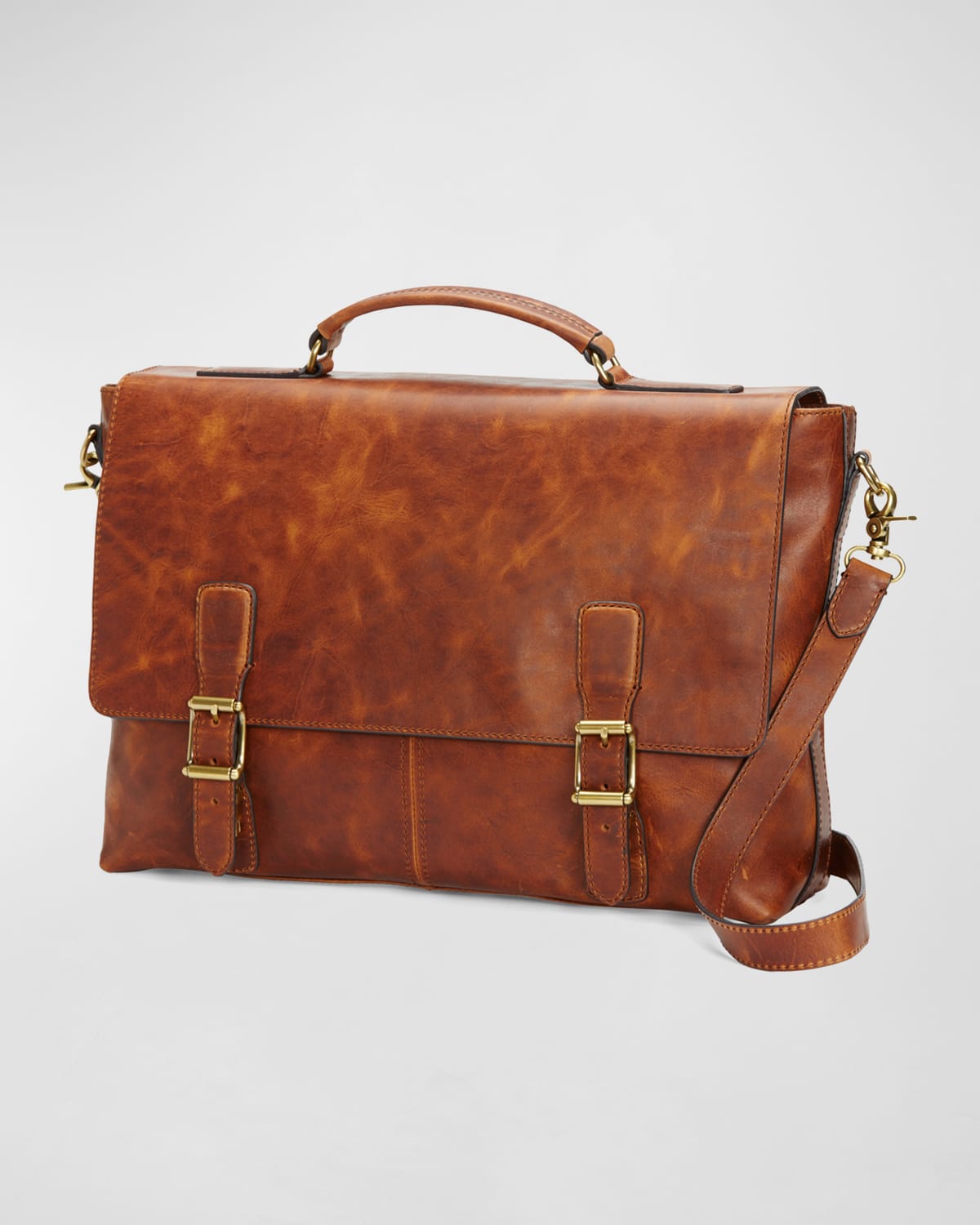 Shop Frye Logan Top Handle Briefcase In Cognac