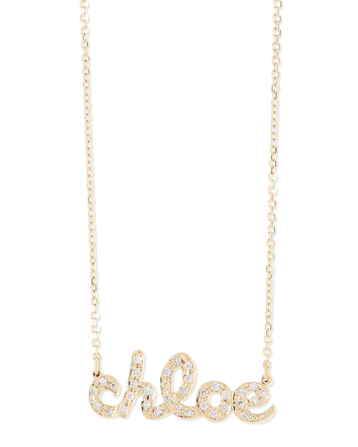 Sarah Chloe Ava Petite Diamond Name 14k Gold Pendant Necklace In Yellow Gold