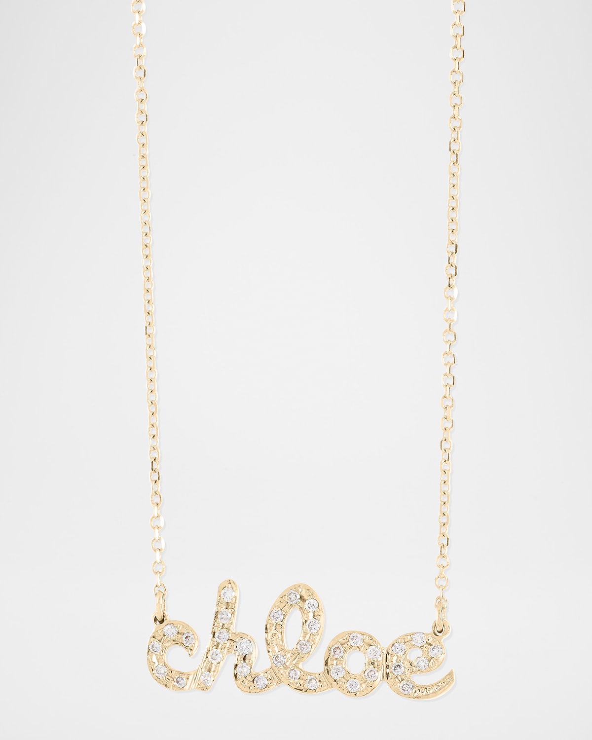Ava Petite Diamond Name 14K Gold Pendant Necklace