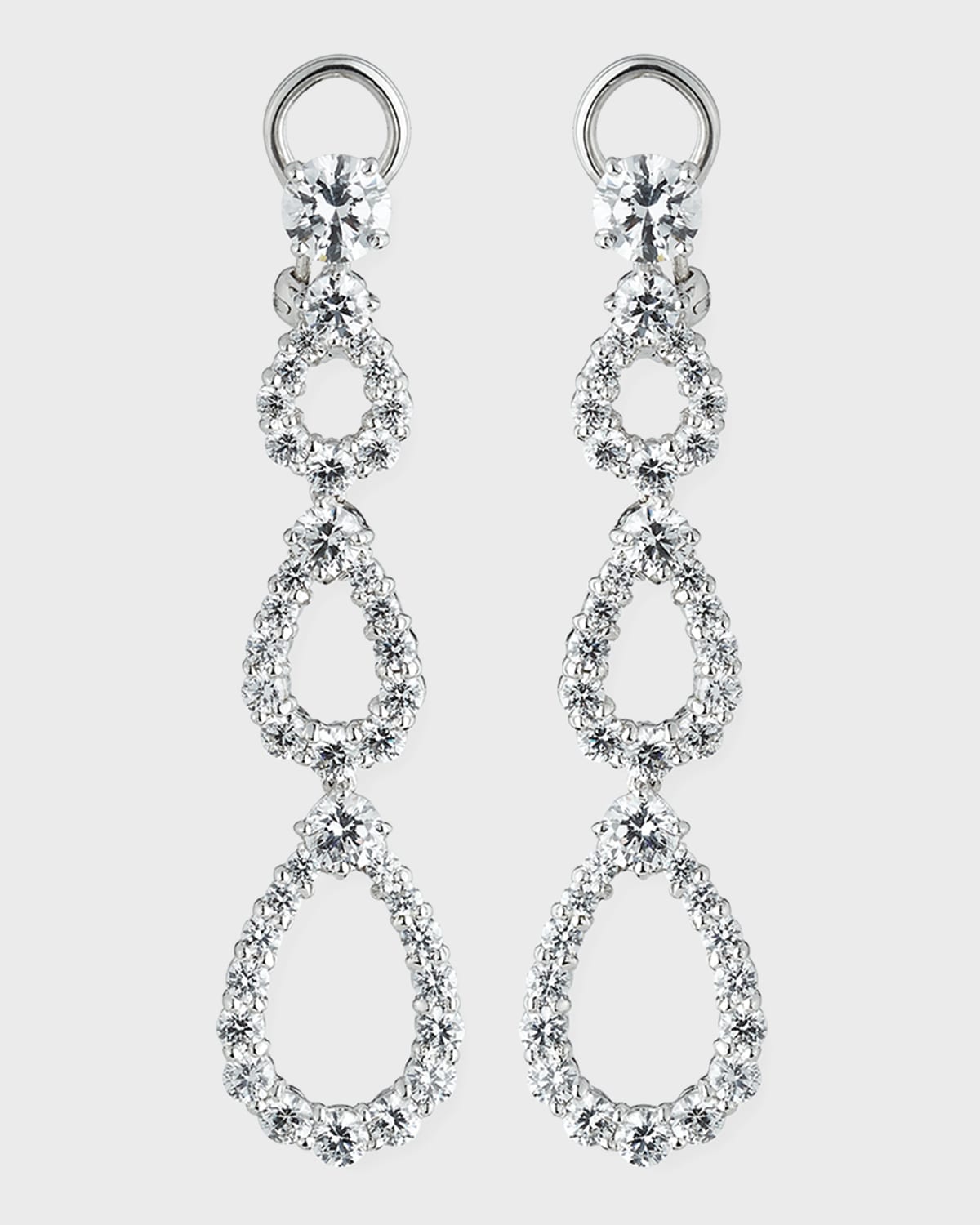 Three-Tier Open CZ Crystal Drop Earrings