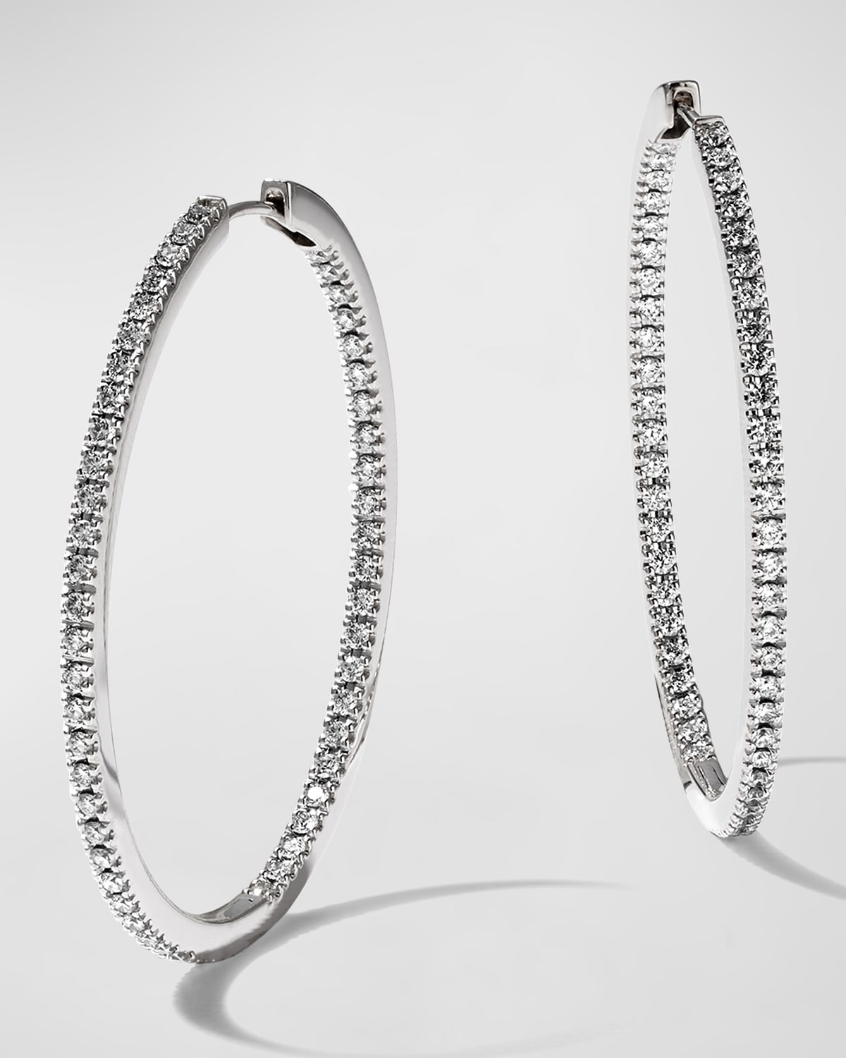 Memoire 18K White Gold & Diamond Infinity Hoop Earrings, 1.25 tdcw