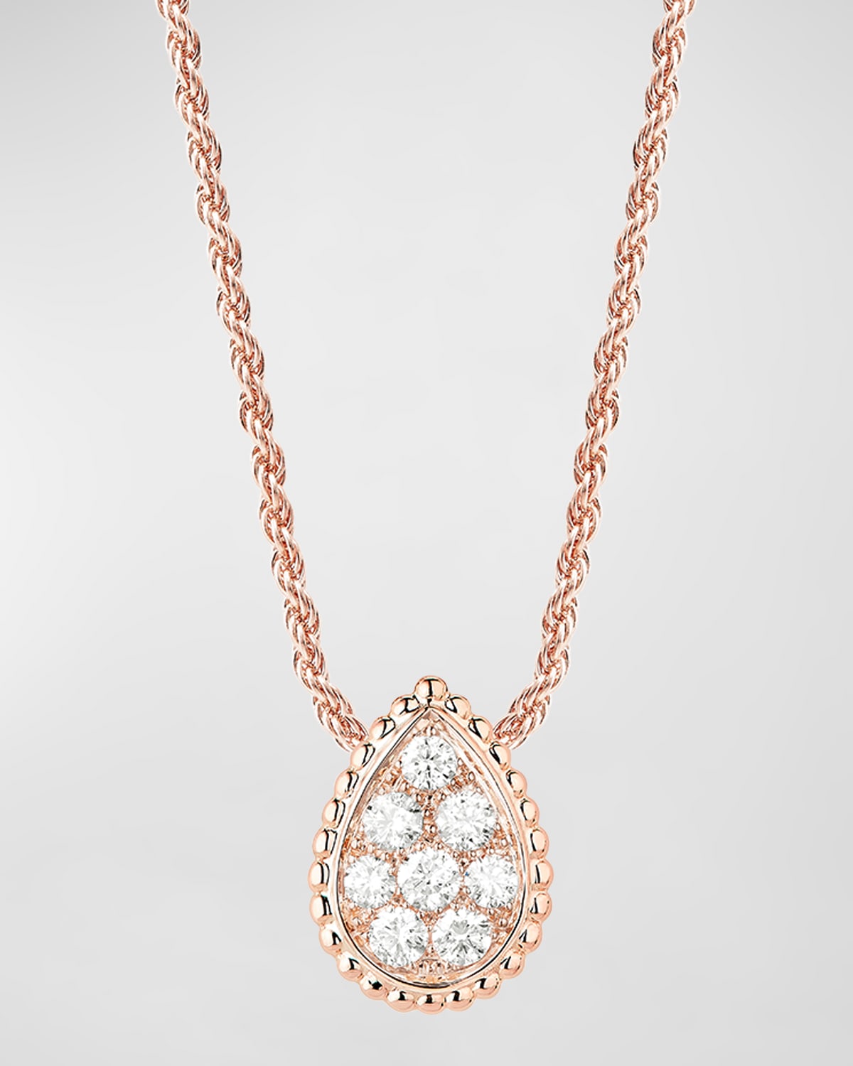 Boucheron Serpent Boheme Rose Gold Diamond Pendant Necklace